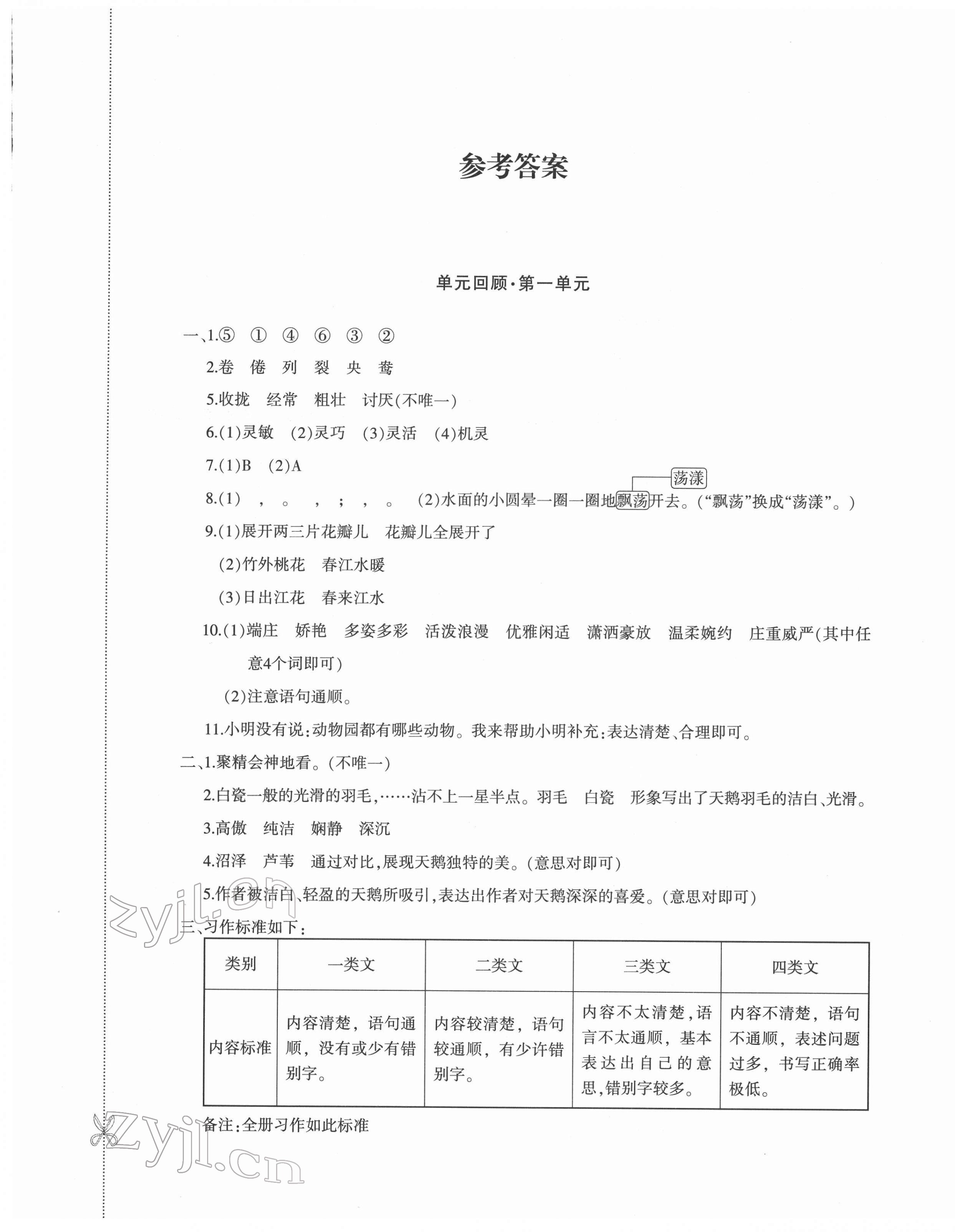 2022年優(yōu)學(xué)1+1評價與測試三年級語文下冊人教版 第1頁