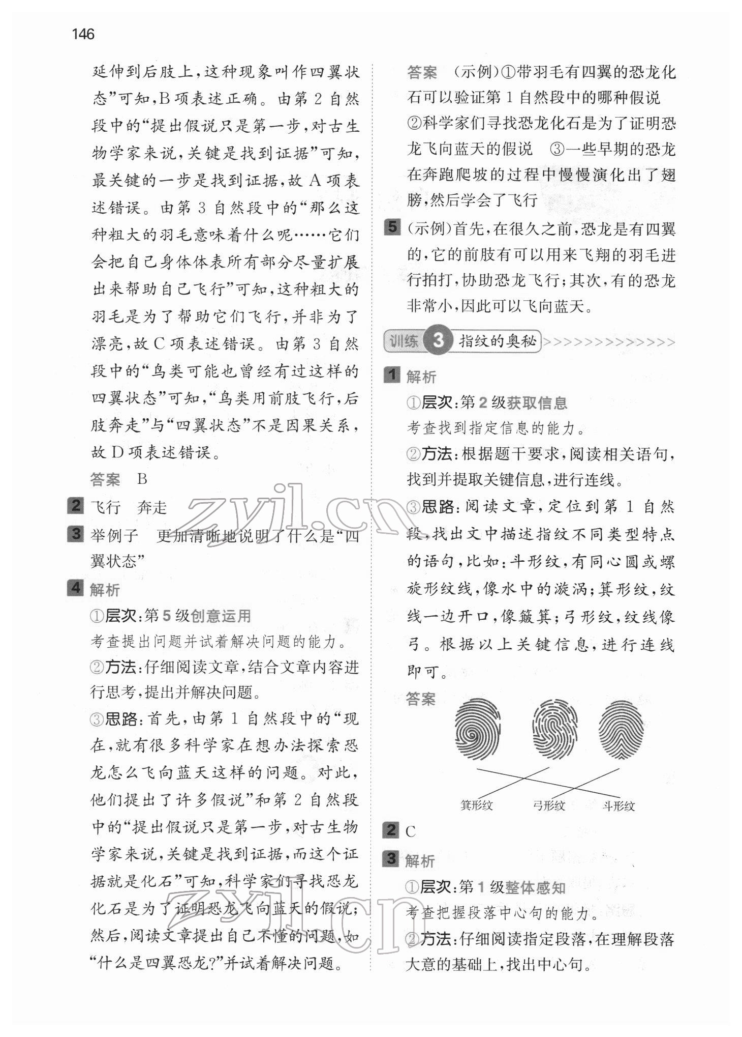 2022年一本閱讀能力訓(xùn)練100分四年級語文人教版浙江專版 參考答案第8頁