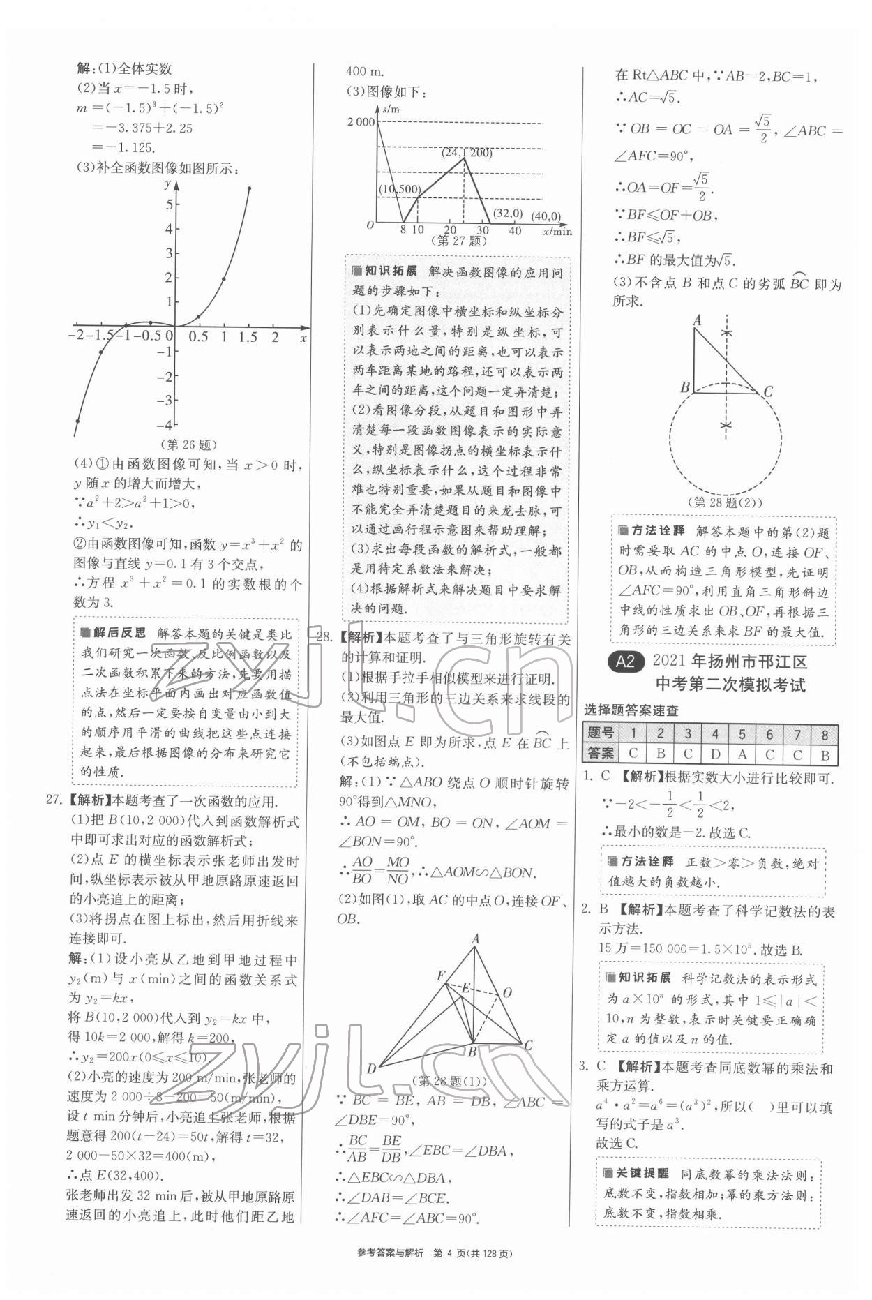 2022年揚(yáng)州市中考復(fù)習(xí)制勝金卷數(shù)學(xué) 第4頁