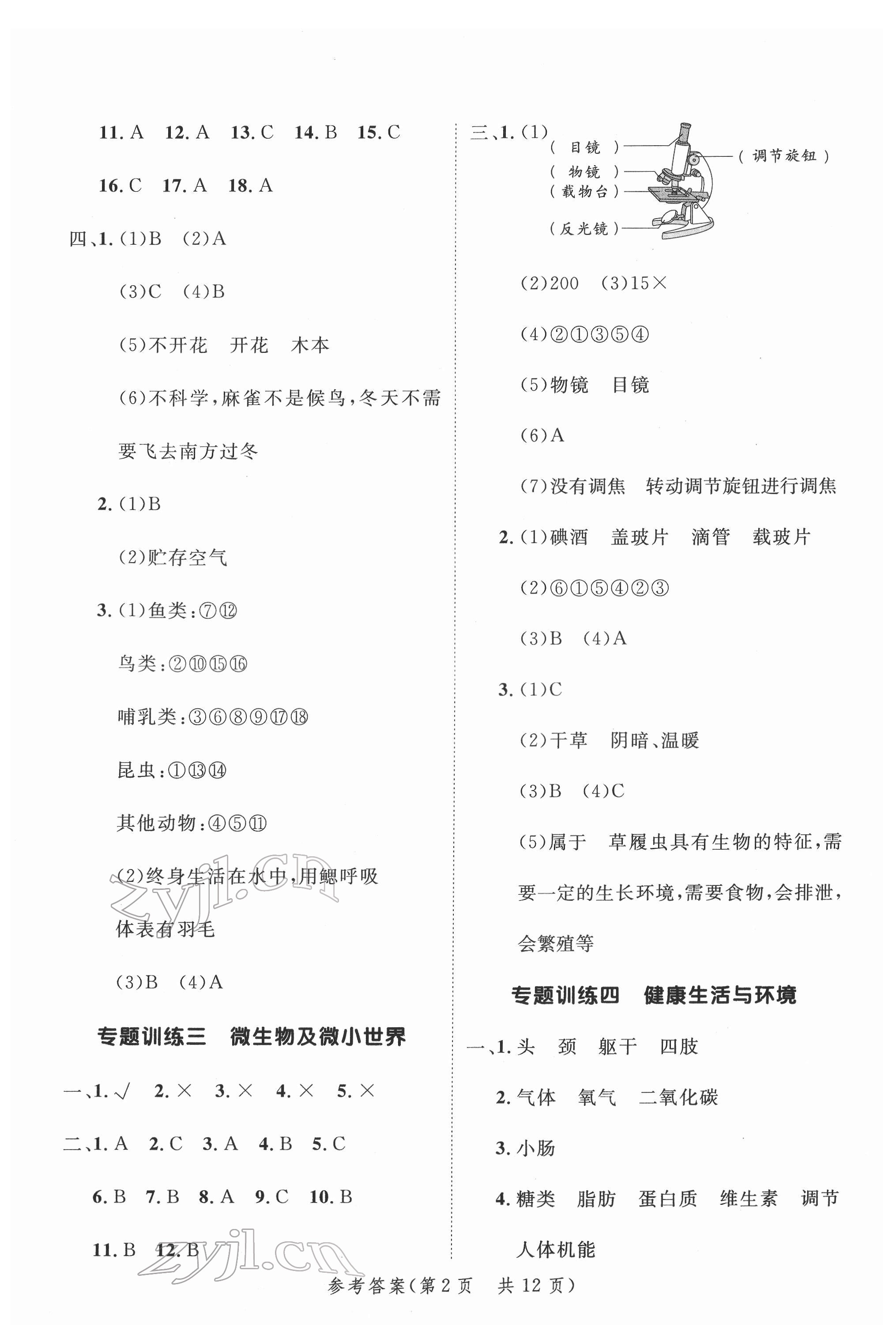 2022年新領(lǐng)程小學(xué)總復(fù)習(xí)高效練案科學(xué) 第2頁