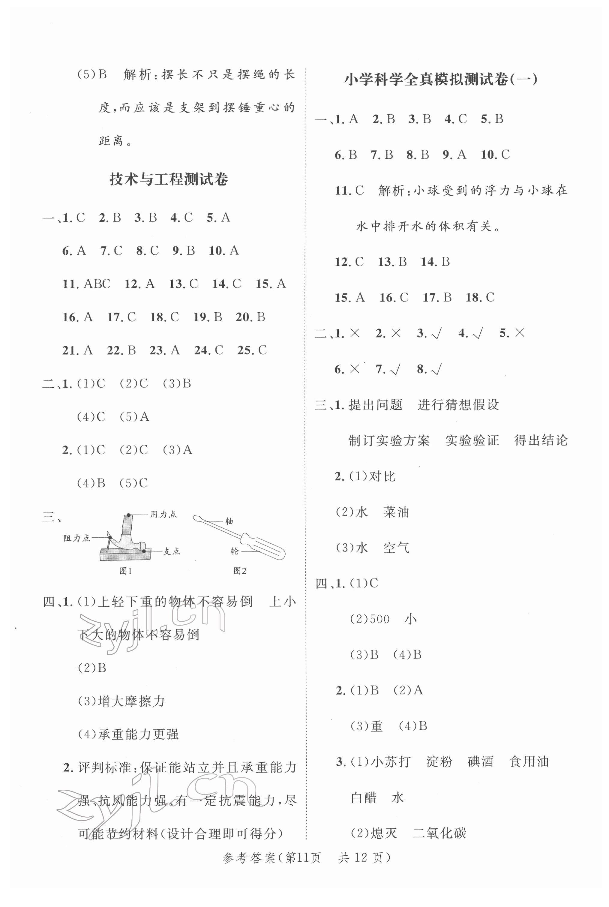 2022年新領(lǐng)程小學(xué)總復(fù)習(xí)高效練案科學(xué) 第11頁