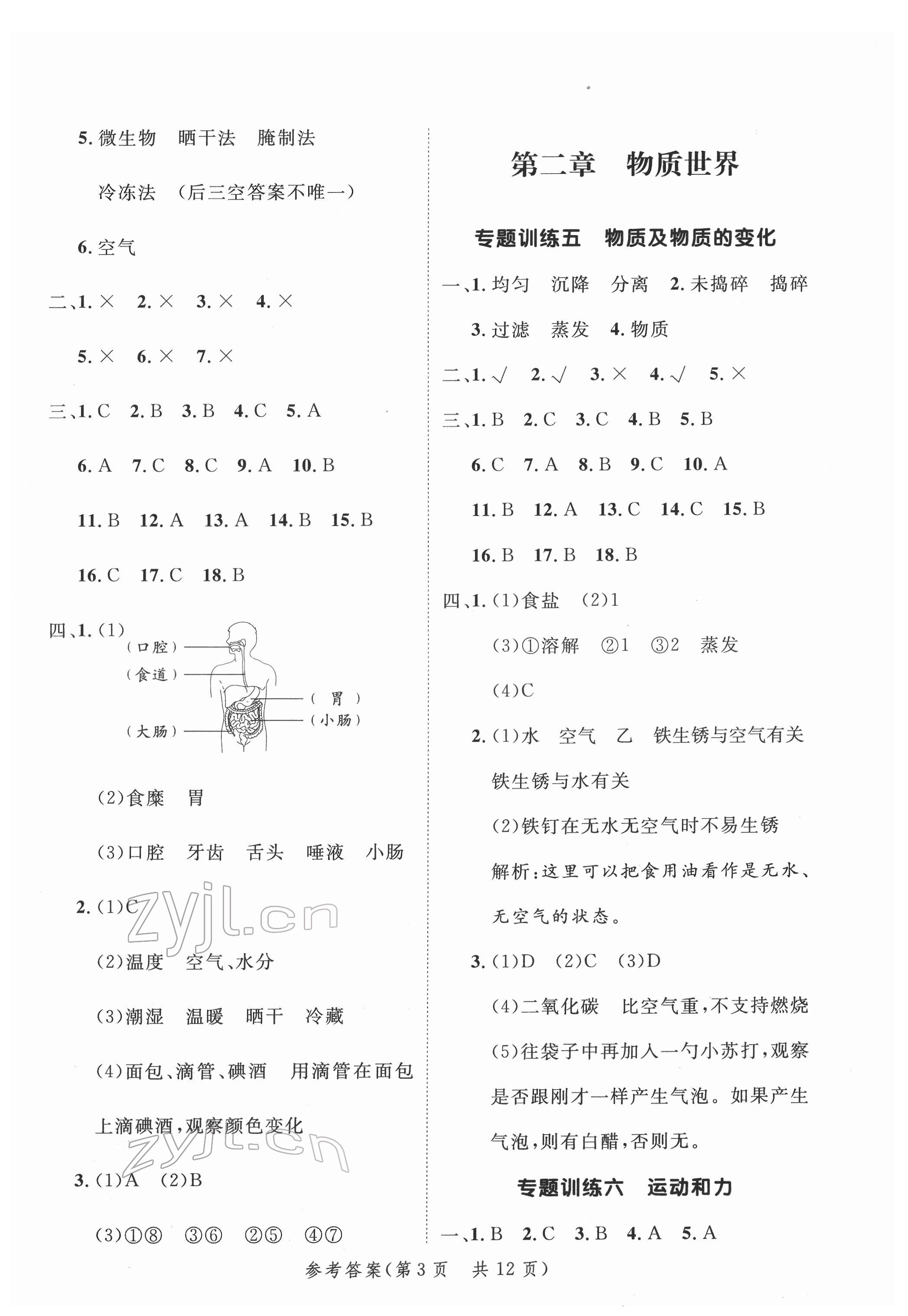 2022年新領(lǐng)程小學(xué)總復(fù)習(xí)高效練案科學(xué) 第3頁(yè)