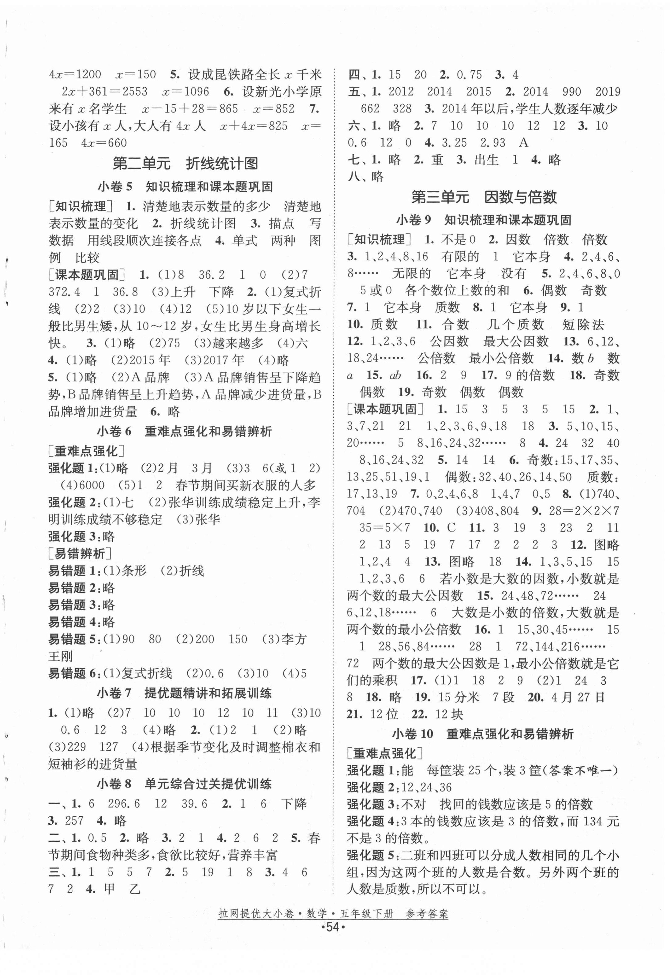 2022年拉网提优大小卷五年级数学下册苏教版 第2页