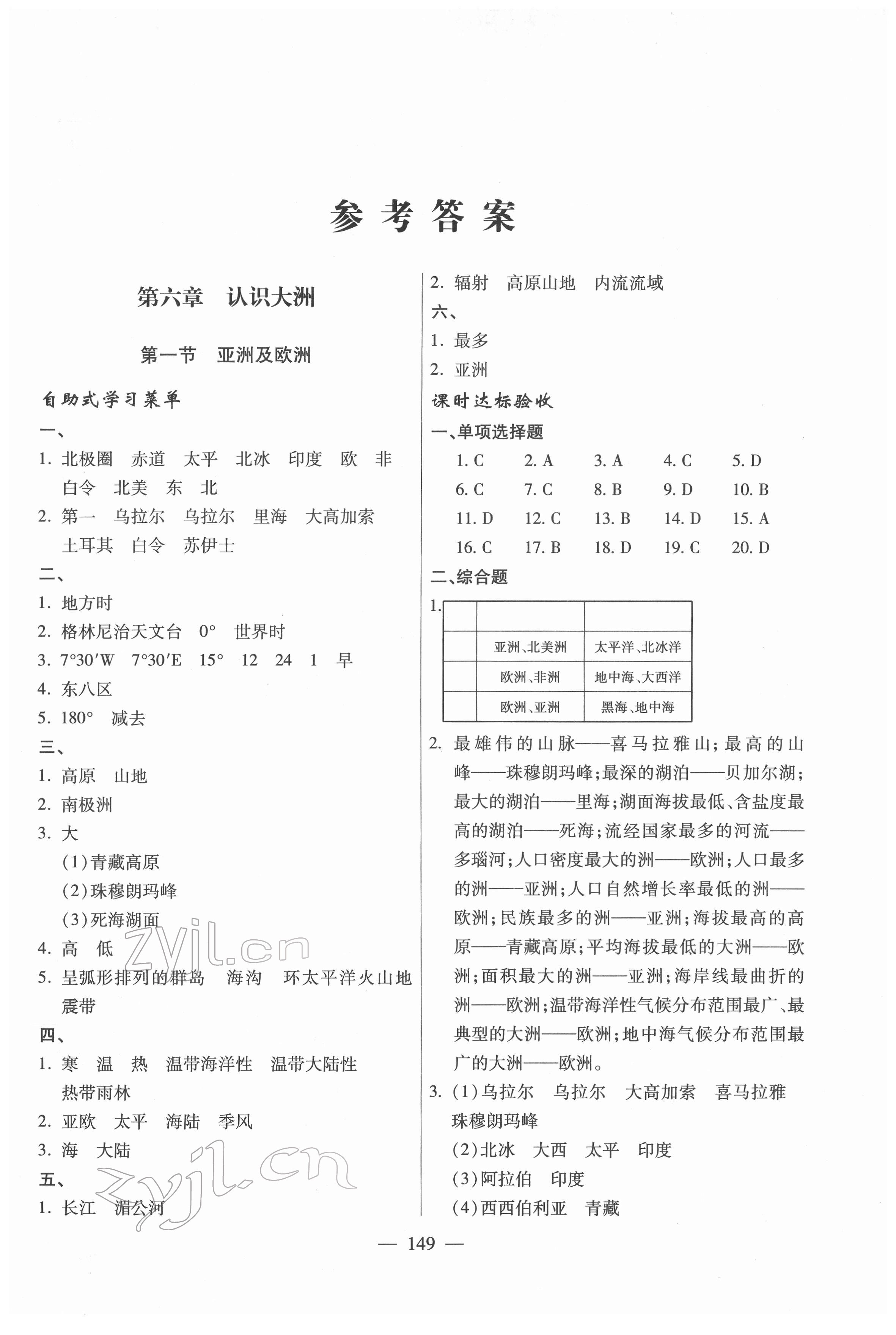 2022年新課堂學習與探究七年級地理下冊湘教版 第1頁