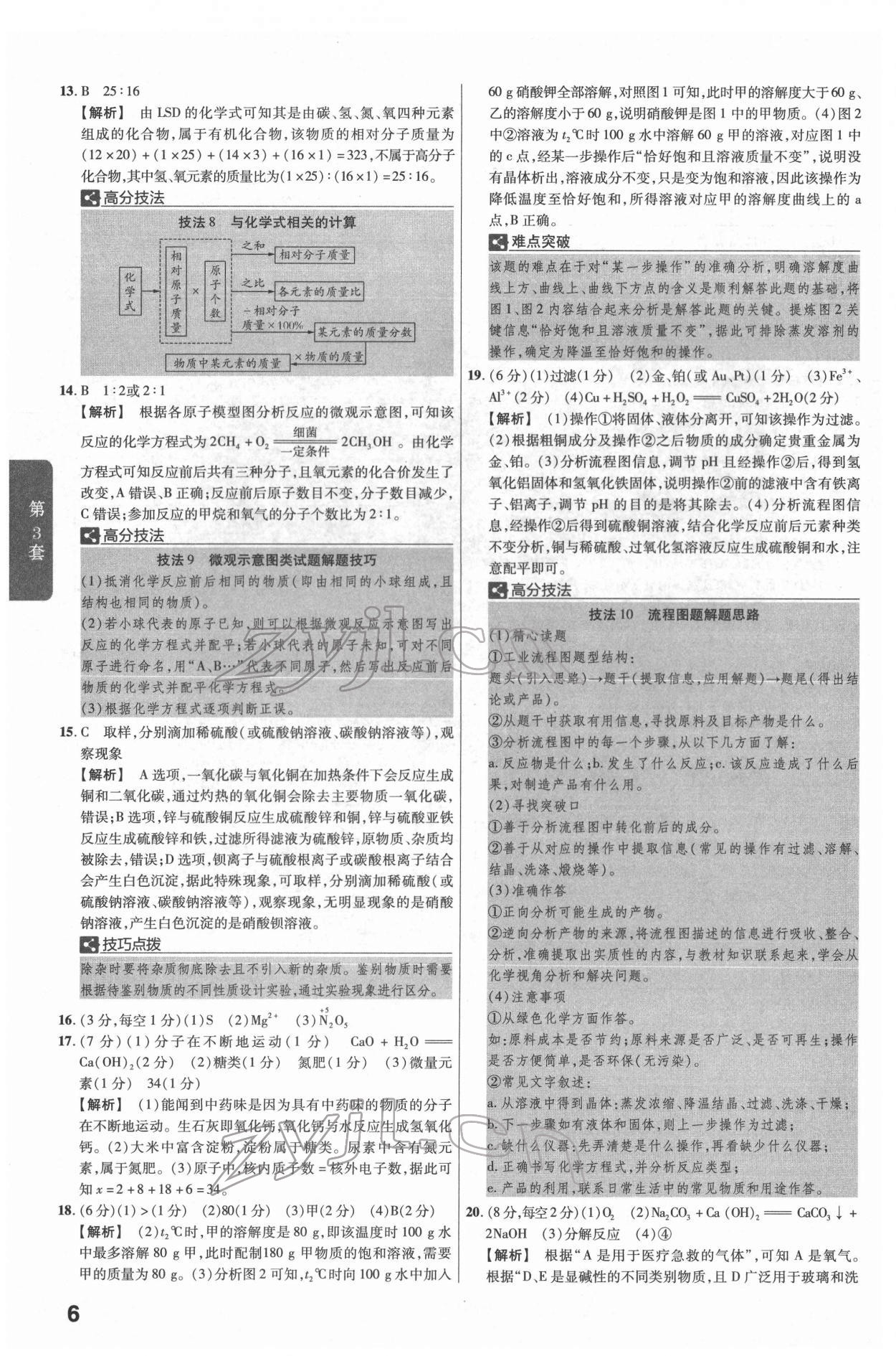 2022年金考卷江西中考45套匯編化學(xué)人教版 參考答案第6頁(yè)