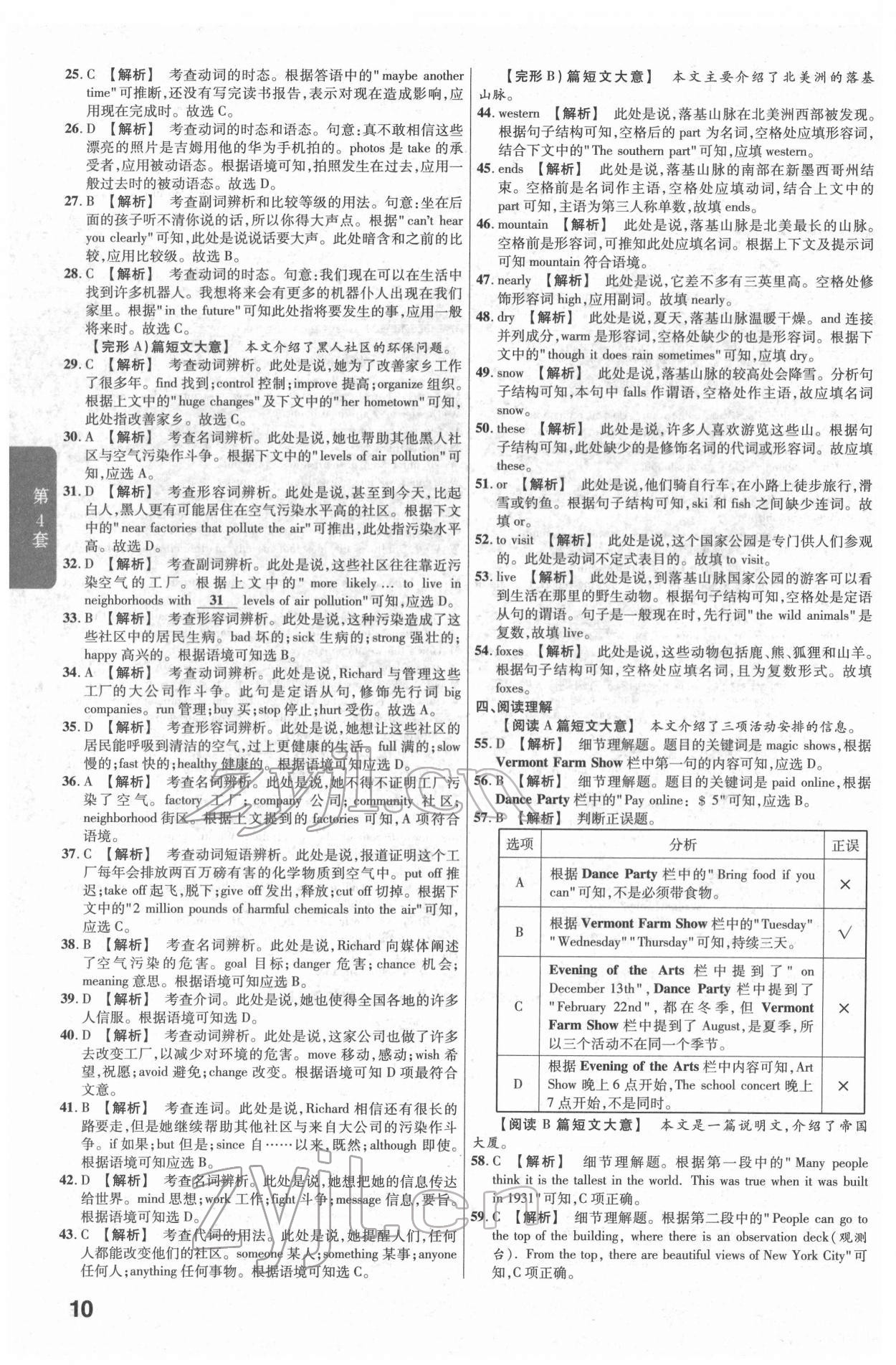 2022年金考卷江西中考45套匯編英語(yǔ)人教版 參考答案第10頁(yè)