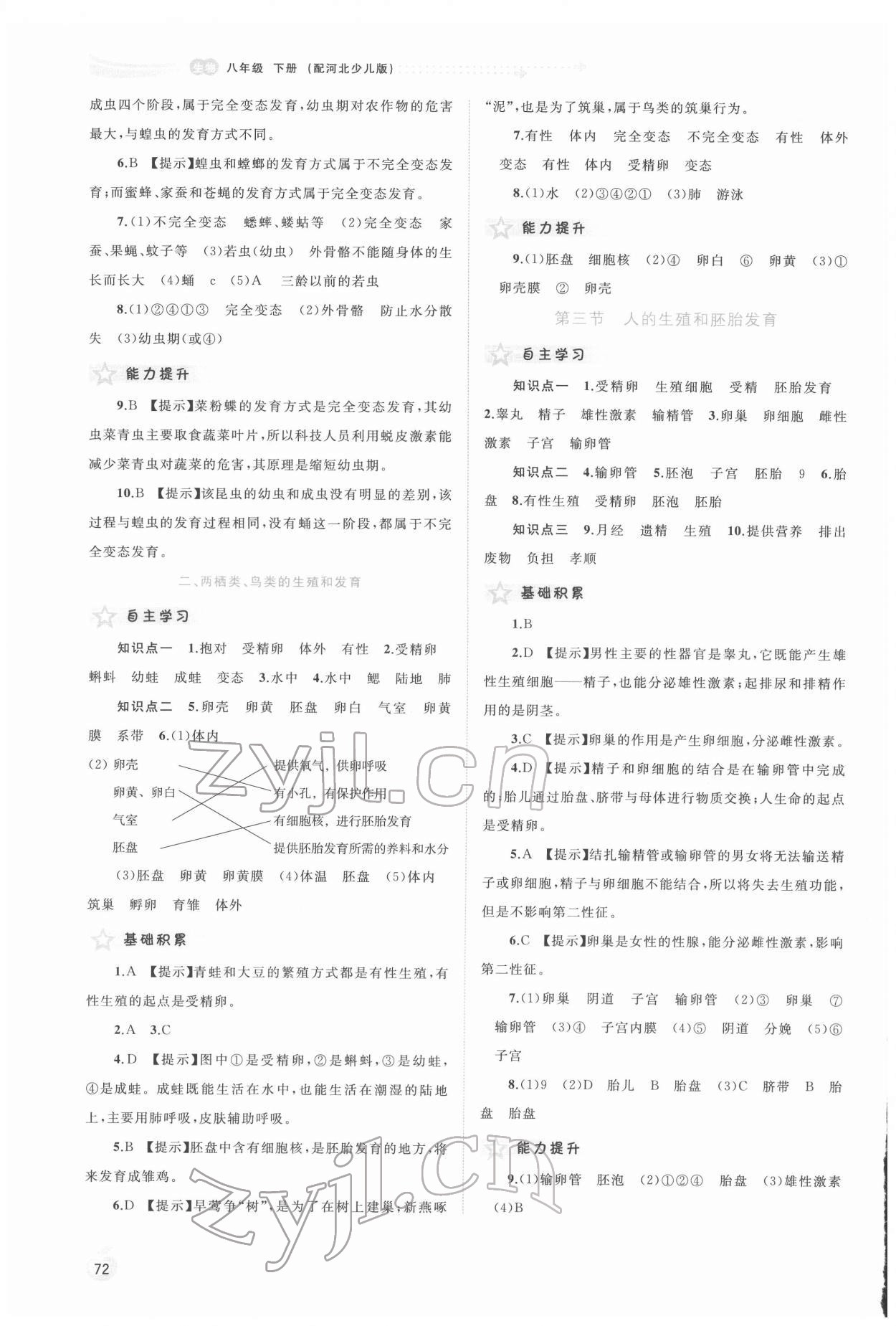 2022年新課程學(xué)習(xí)與測評同步學(xué)習(xí)八年級生物下冊河北少兒版 第2頁