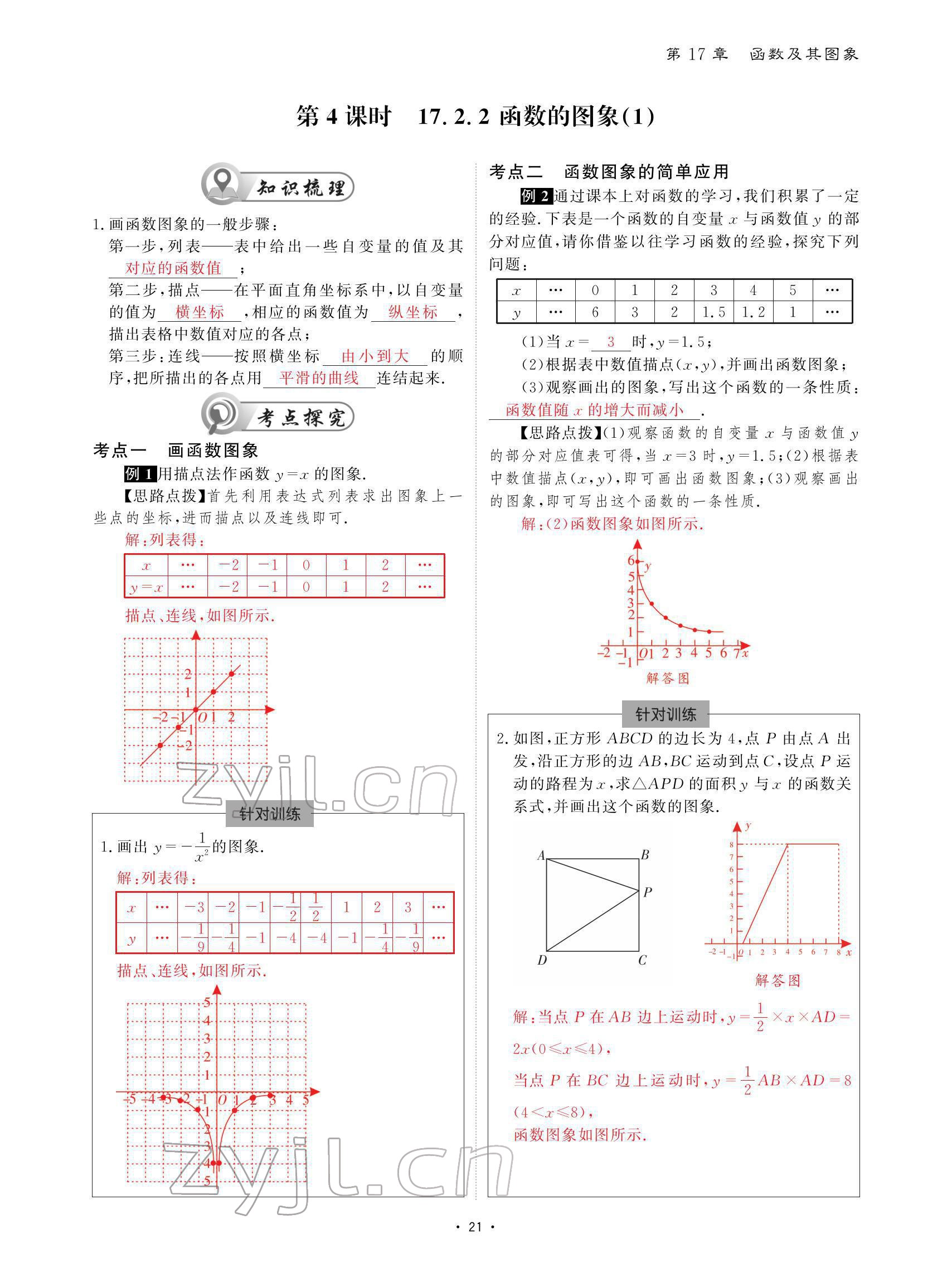 2022年优课堂给力A加八年级数学下册华师大版 参考答案第21页