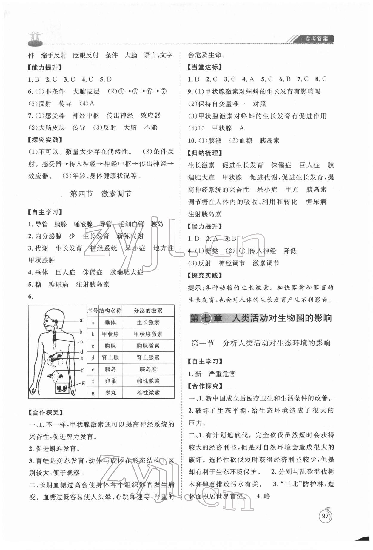 2022年初中同步練習(xí)冊(cè)七年級(jí)生物學(xué)下冊(cè)魯科版54制山東友誼出版社 第3頁(yè)