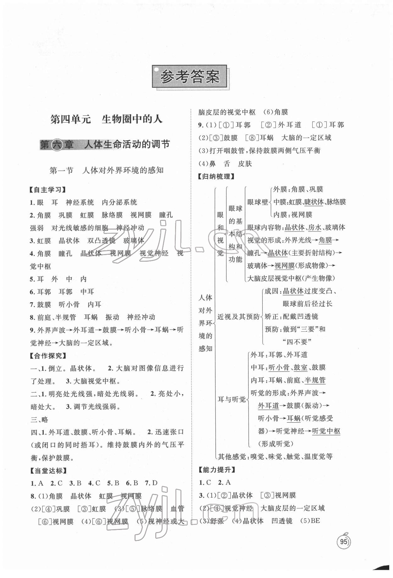 2022年初中同步練習冊七年級生物學下冊魯科版54制山東友誼出版社 第1頁