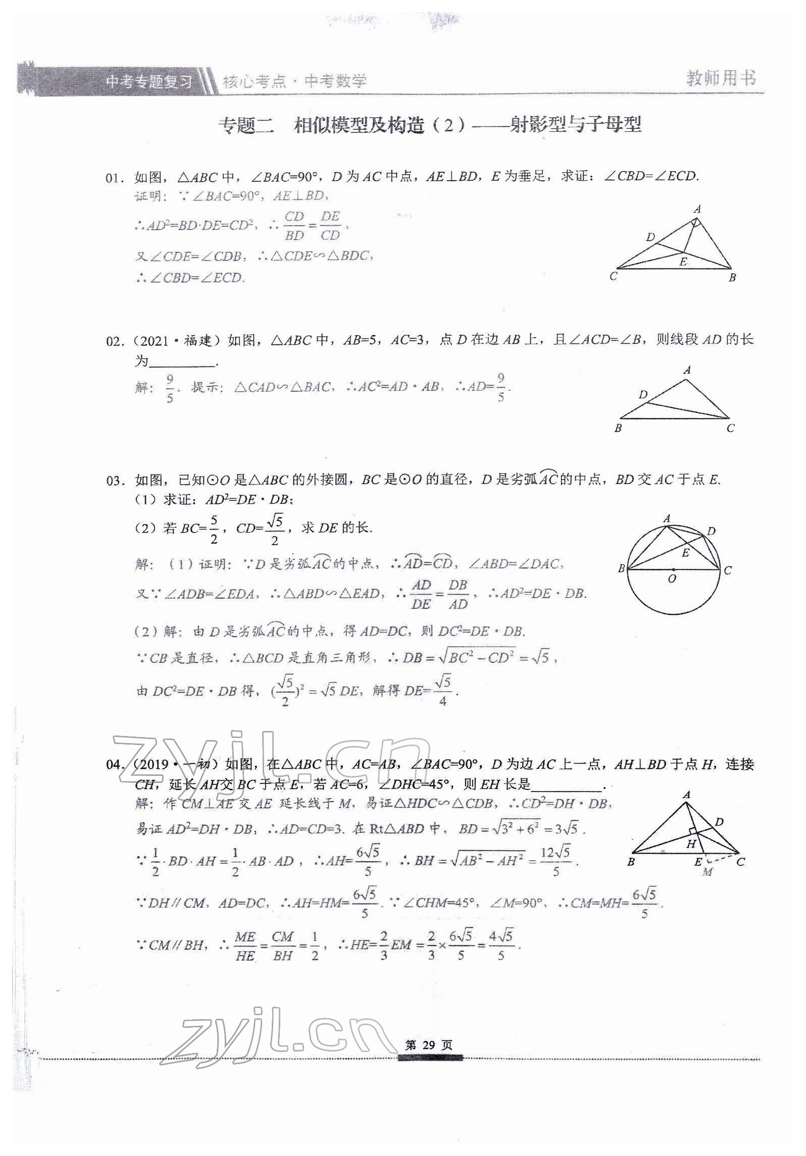2022年核心考點(diǎn)中考數(shù)學(xué)中考專題復(fù)習(xí) 參考答案第29頁(yè)