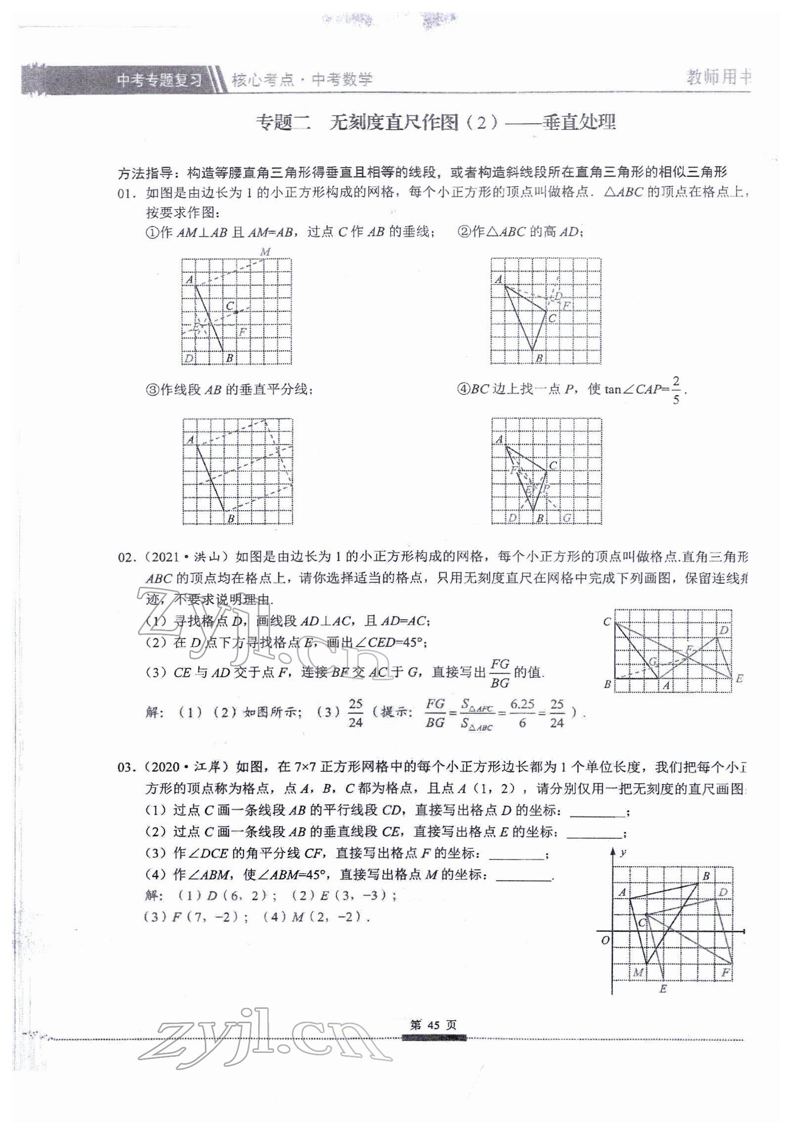 2022年核心考點(diǎn)中考數(shù)學(xué)中考專(zhuān)題復(fù)習(xí) 參考答案第45頁(yè)