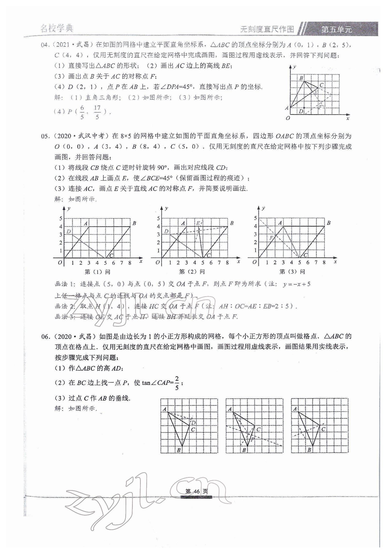 2022年核心考點(diǎn)中考數(shù)學(xué)中考專題復(fù)習(xí) 參考答案第46頁(yè)