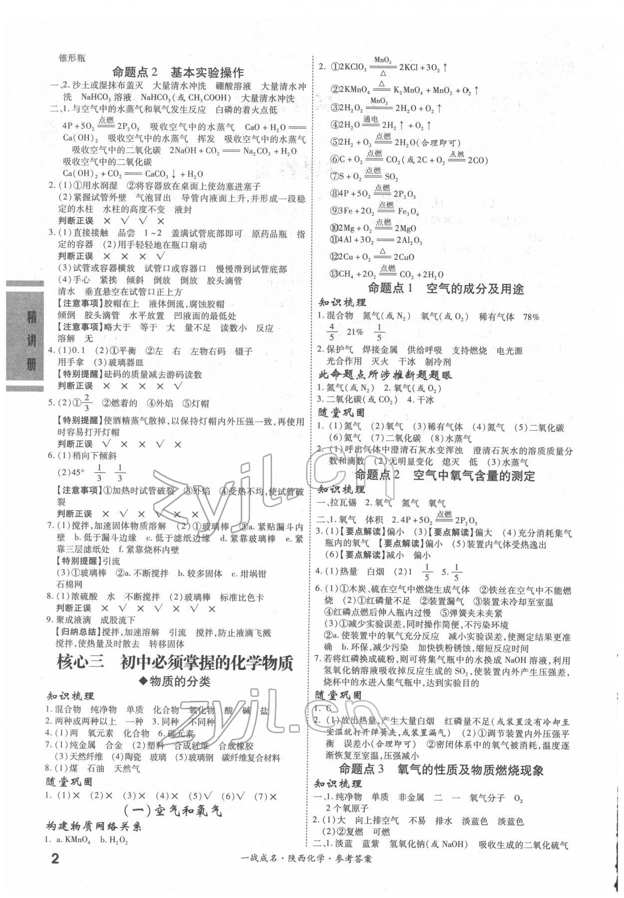 2022年一战成名考前新方案化学陕西专版 第2页