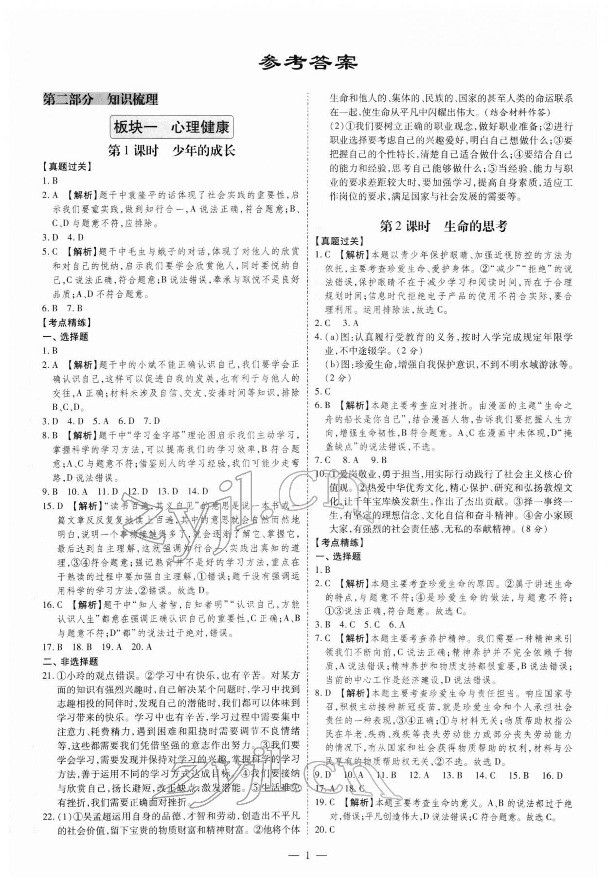 2022年名師中考道德與法治廣東專用 第1頁