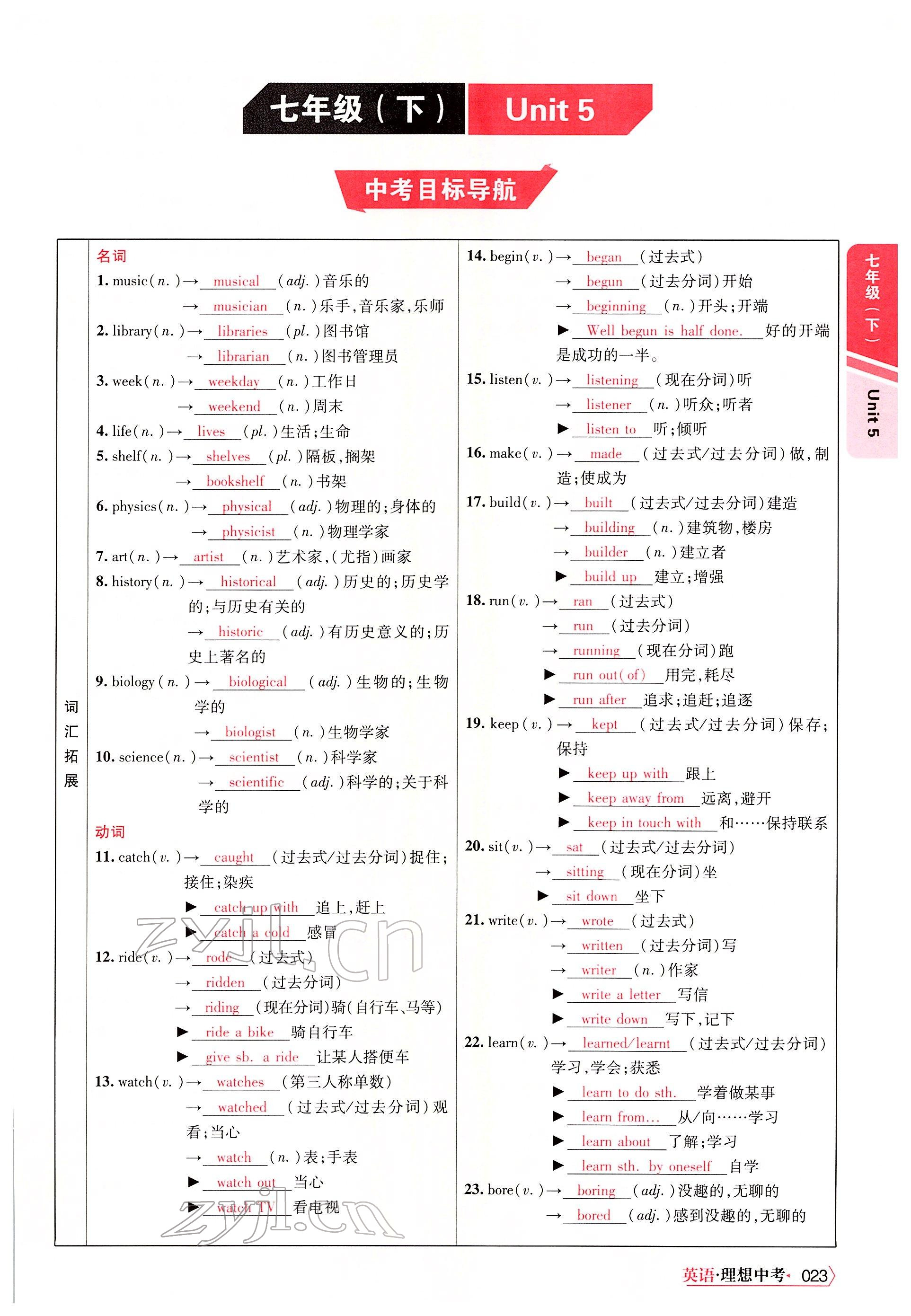 2022年理想中考英语河南专版 参考答案第40页