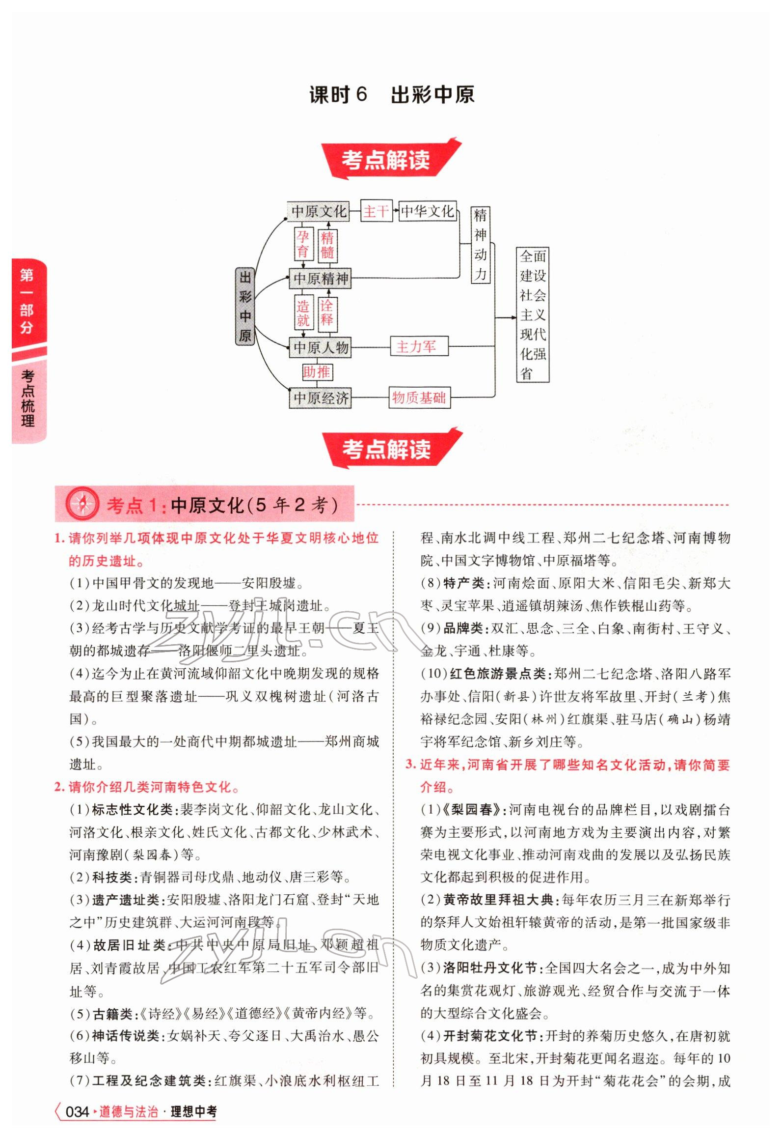2022年理想中考道德與法治河南專版&nbsp;參考答案第78頁