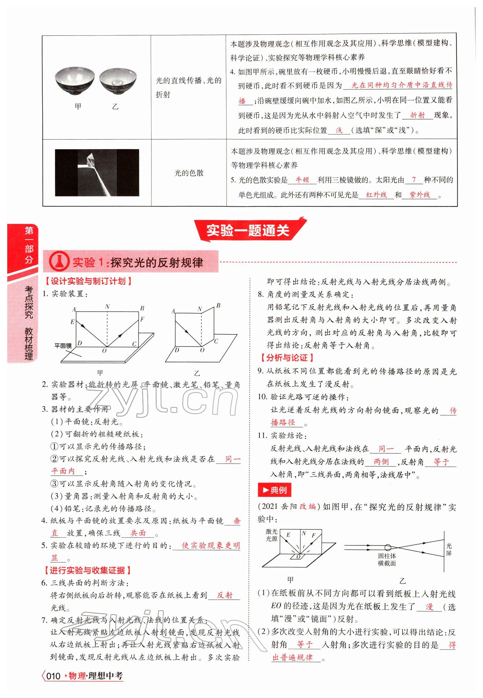 2022年理想中考物理河南專版 參考答案第14頁