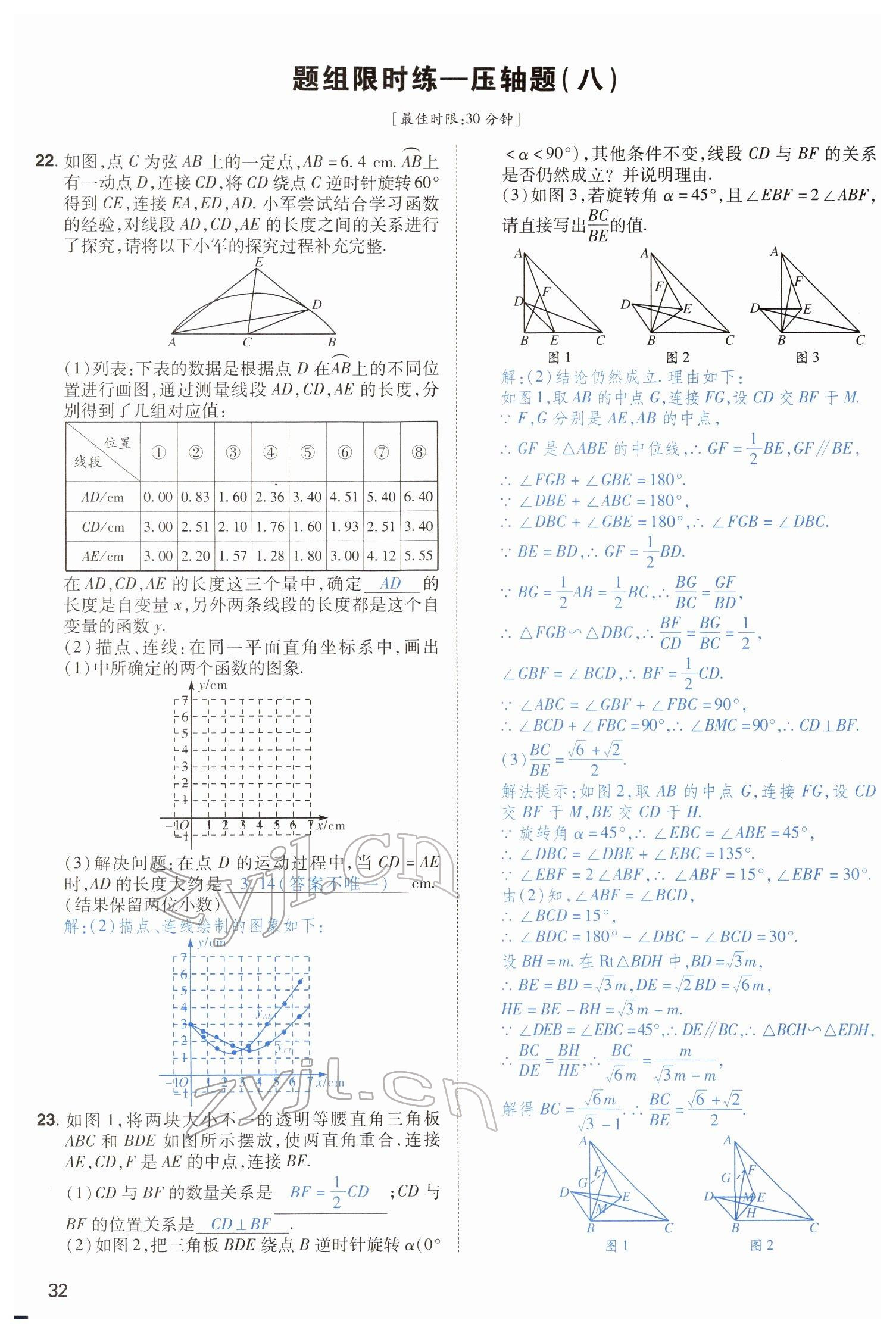 2022年河南中考第一輪總復(fù)習(xí)一本全數(shù)學(xué) 參考答案第32頁(yè)