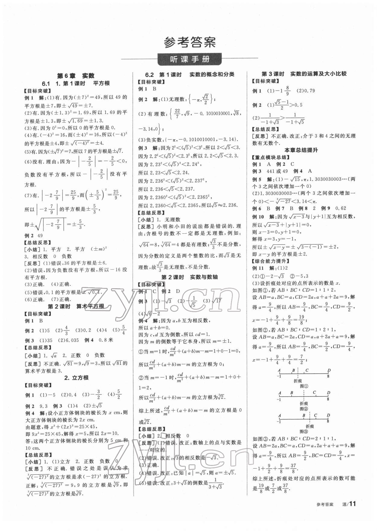 2022年全品學(xué)練考七年級數(shù)學(xué)下冊滬科版 第1頁