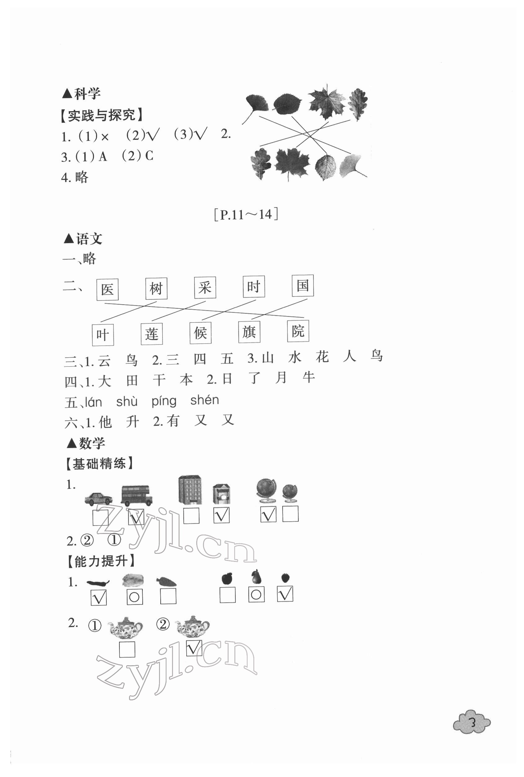 2022年寒假學(xué)與練浙江少年兒童出版社一年級綜合北師大版 第3頁