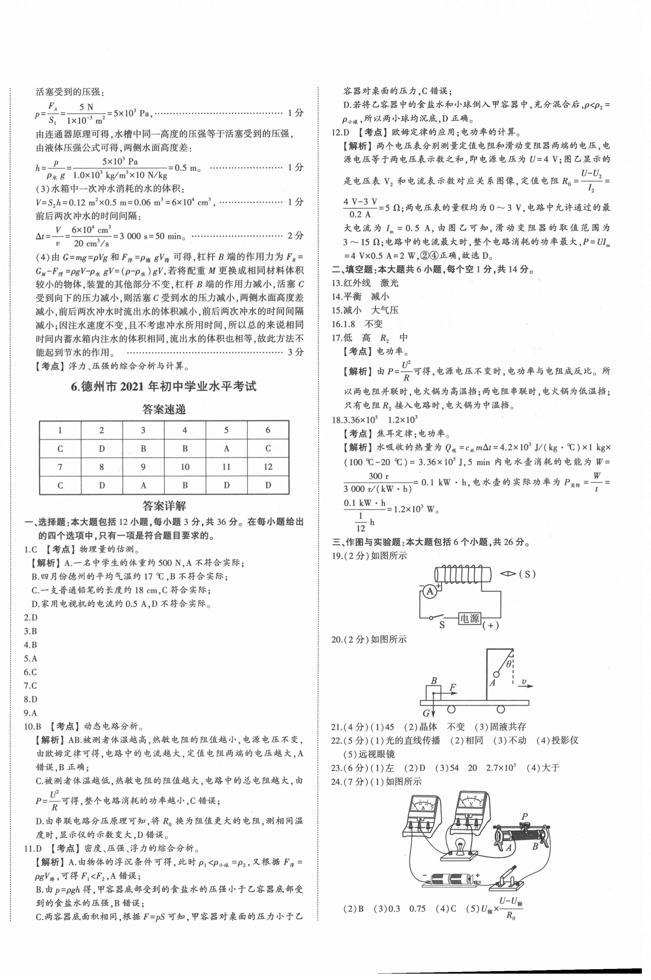 2022年星躍龍門(mén)中考真題匯編卷物理人教版山東專(zhuān)版 第8頁(yè)