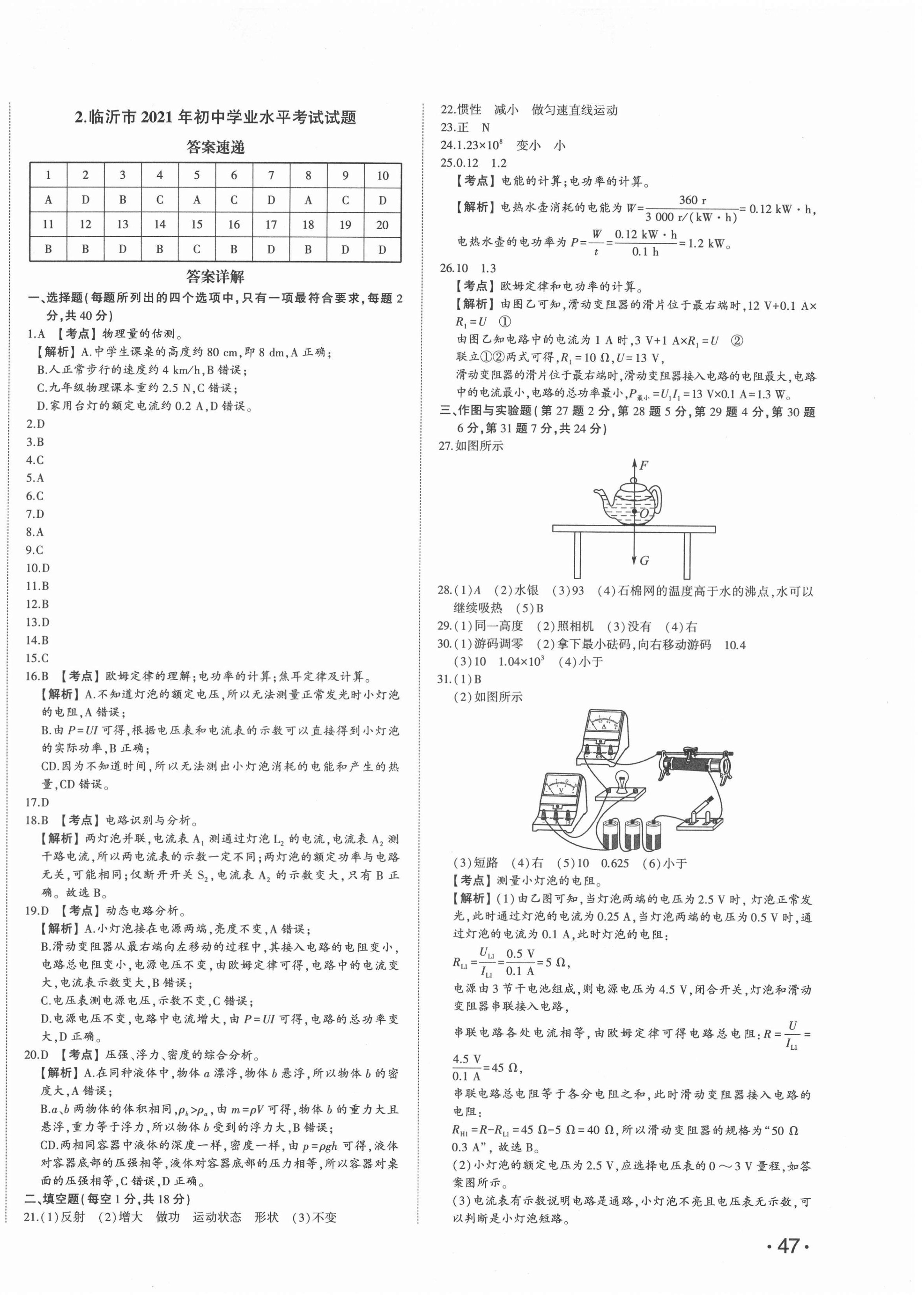 2022年星躍龍門中考真題匯編卷物理人教版山東專版 第2頁