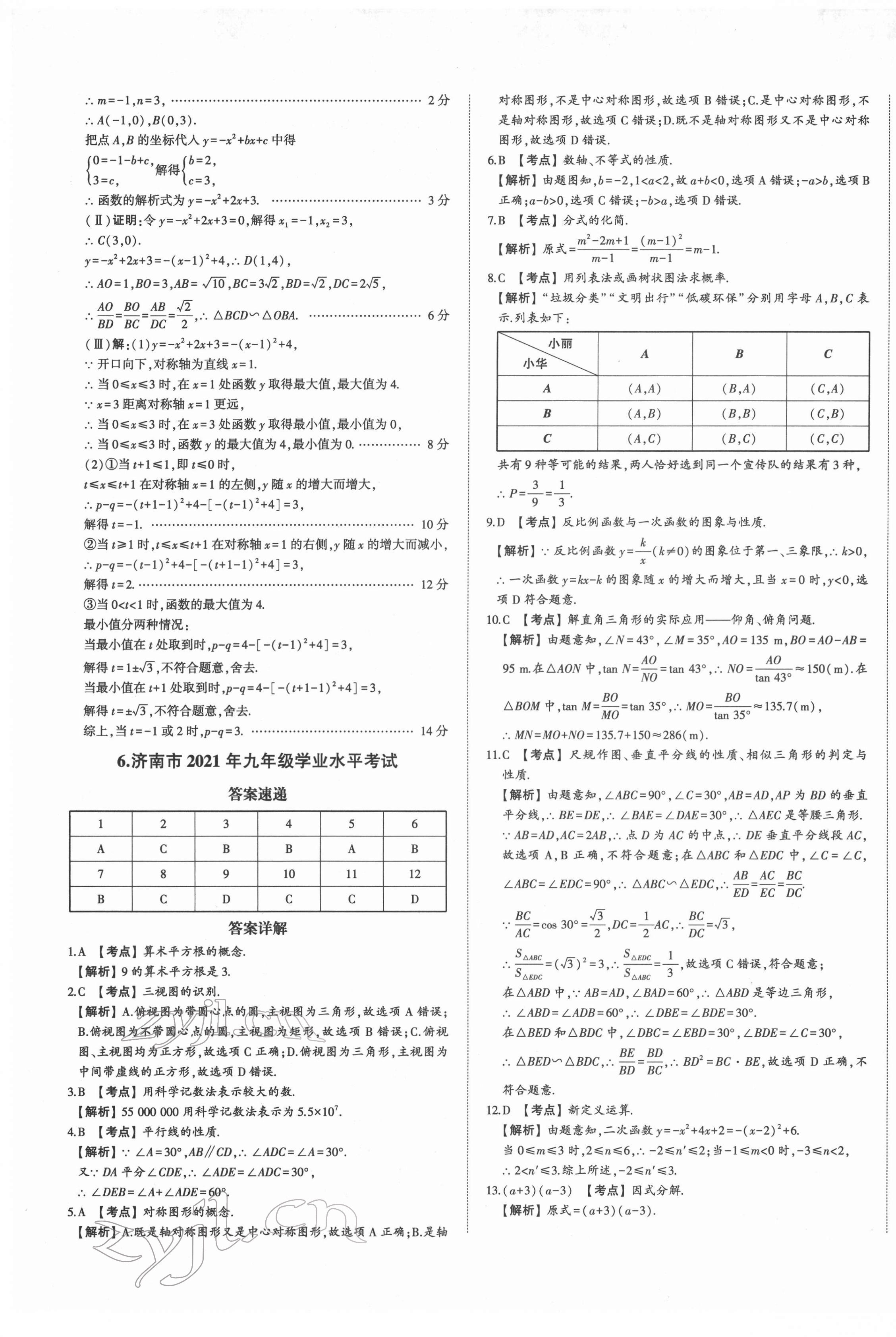 2022年星躍龍門中考真題匯編卷數(shù)學(xué)人教版山東專版 第13頁