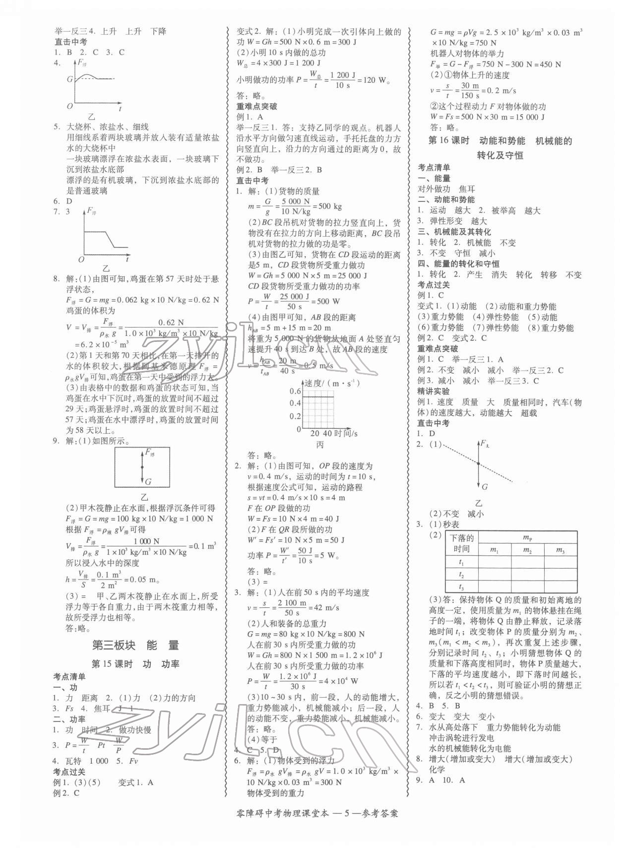 2022年零障礙中考物理中考廣東專版 參考答案第5頁(yè)