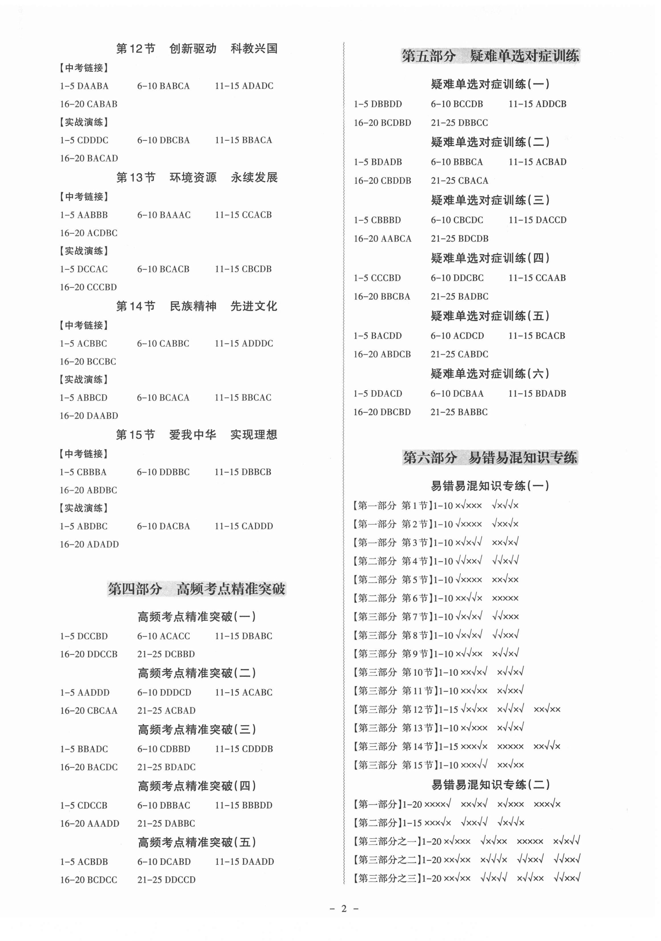 2022年中考沖刺道德與法治廣東專(zhuān)版 第2頁(yè)