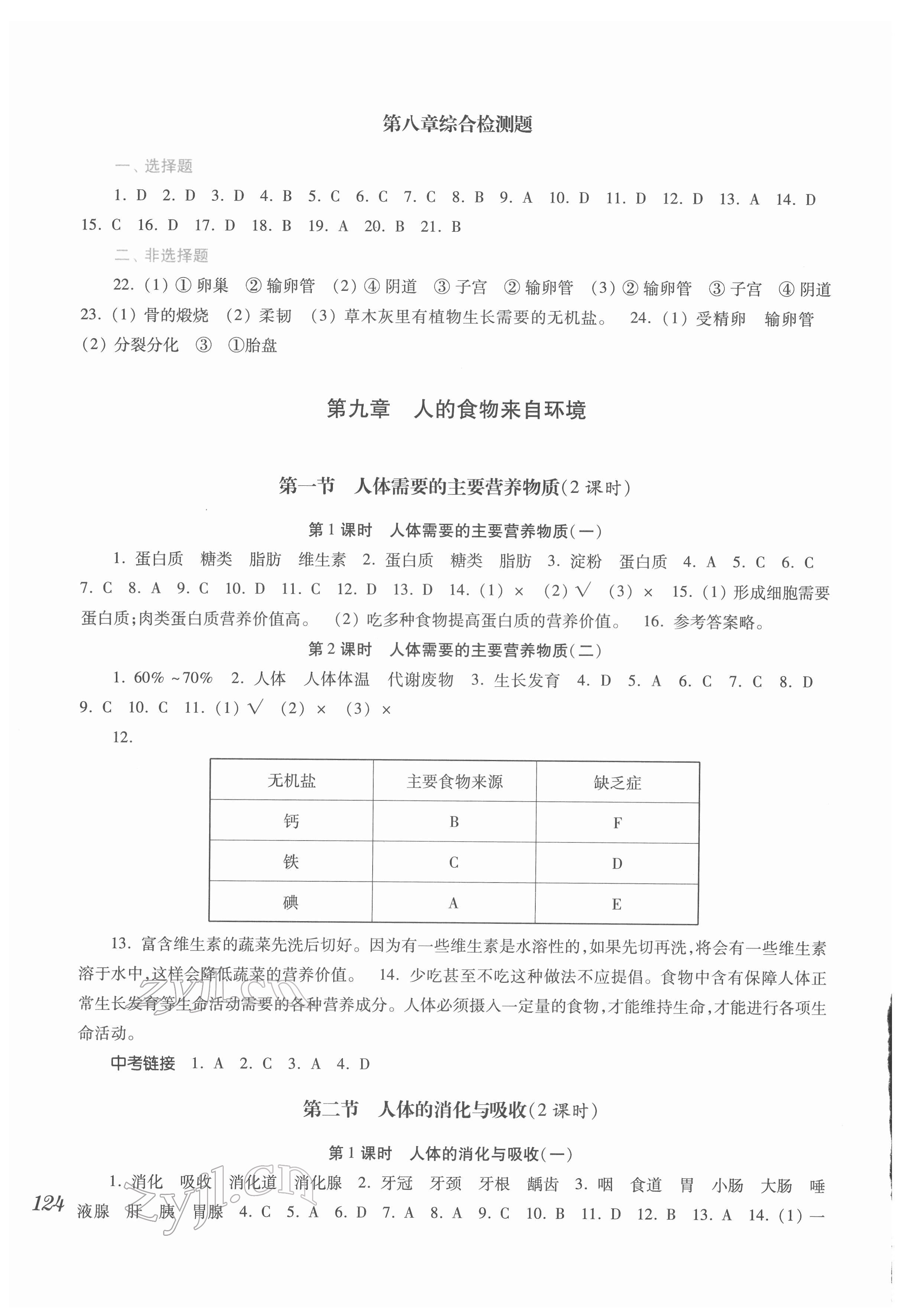 2022年學(xué)習(xí)檢測七年級(jí)生物下冊蘇教版 第2頁