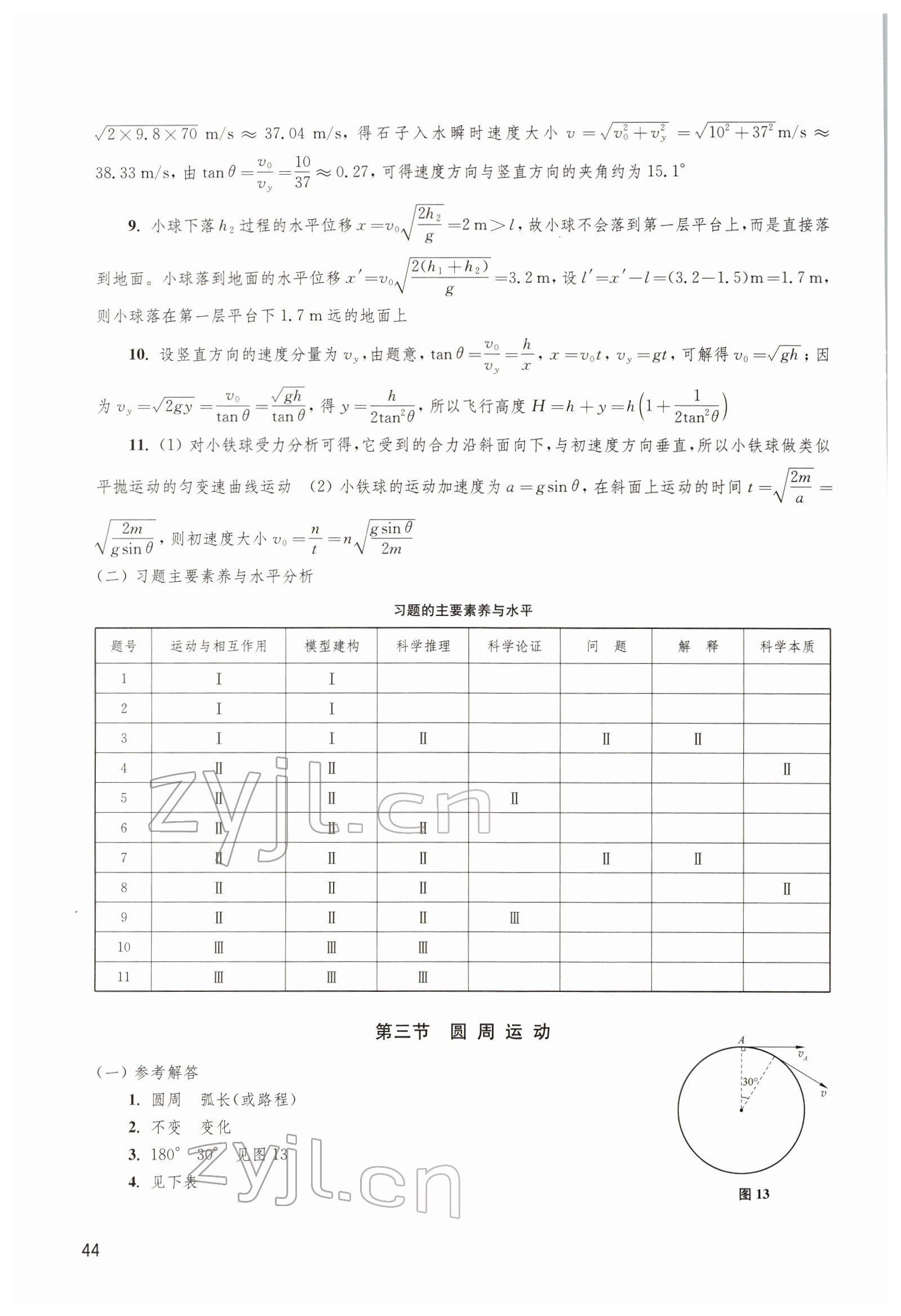 2022年練習(xí)部分高中物理必修第二冊(cè)滬教版 參考答案第3頁