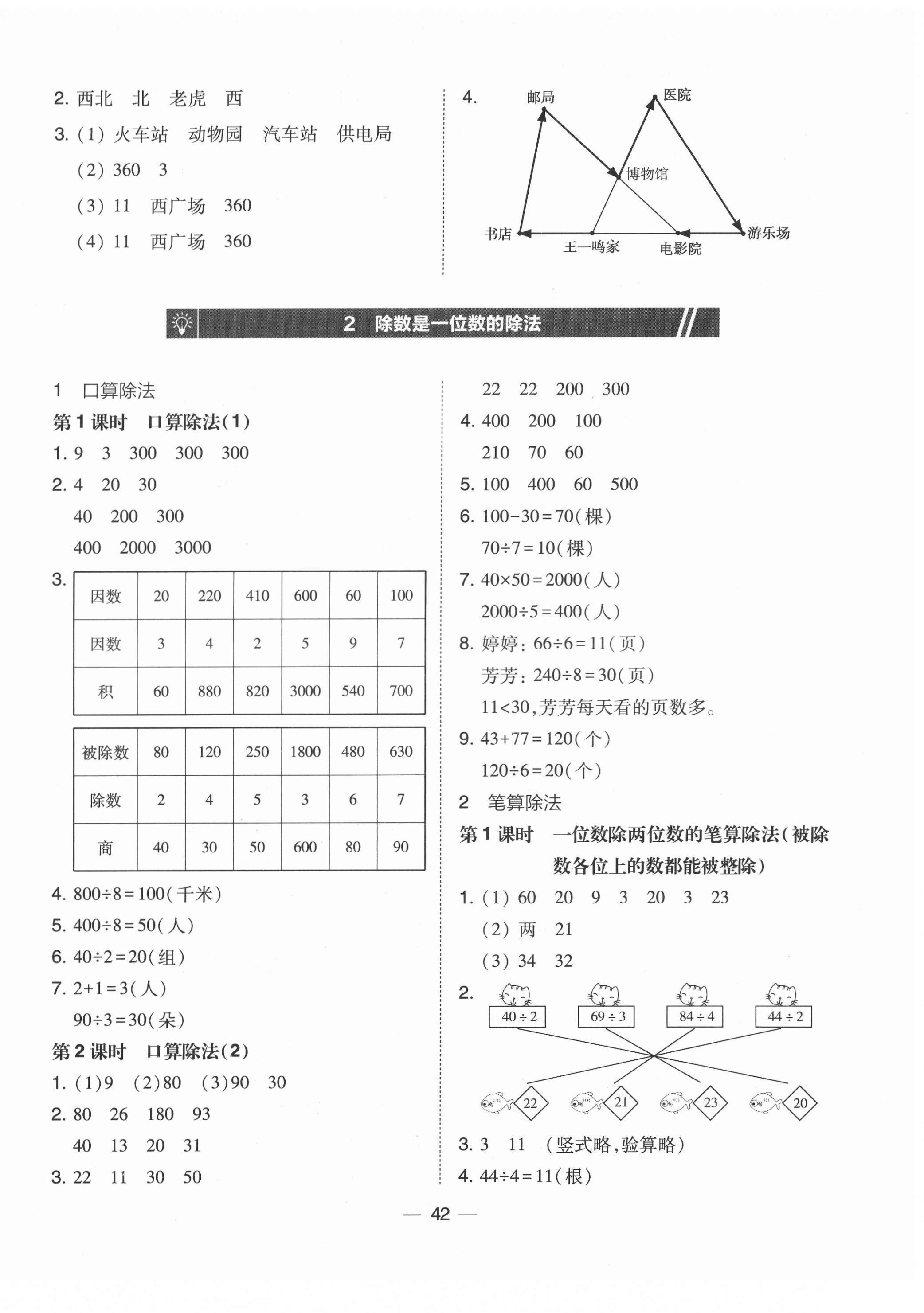 2022年北大绿卡三年级数学下册人教版 参考答案第2页