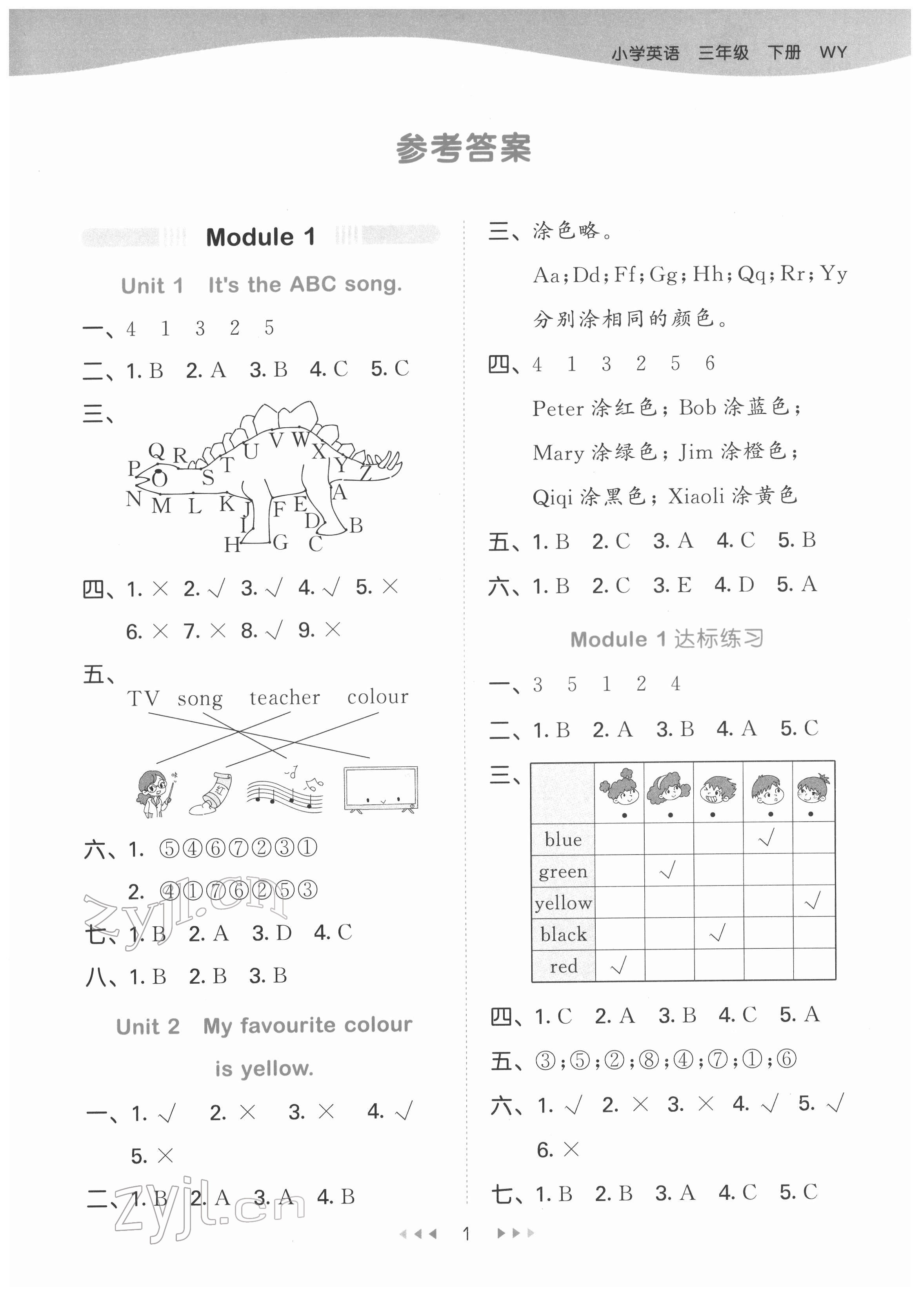 2022年53天天練三年級(jí)英語(yǔ)下冊(cè)外研版 第1頁(yè)