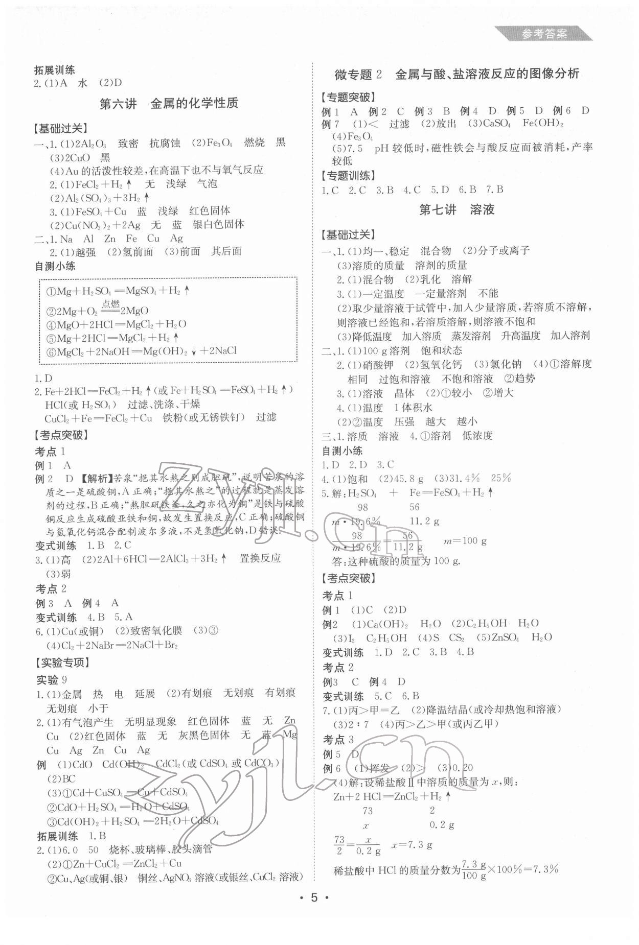 2022年百年學典中考復習指南化學廣東專版 第5頁