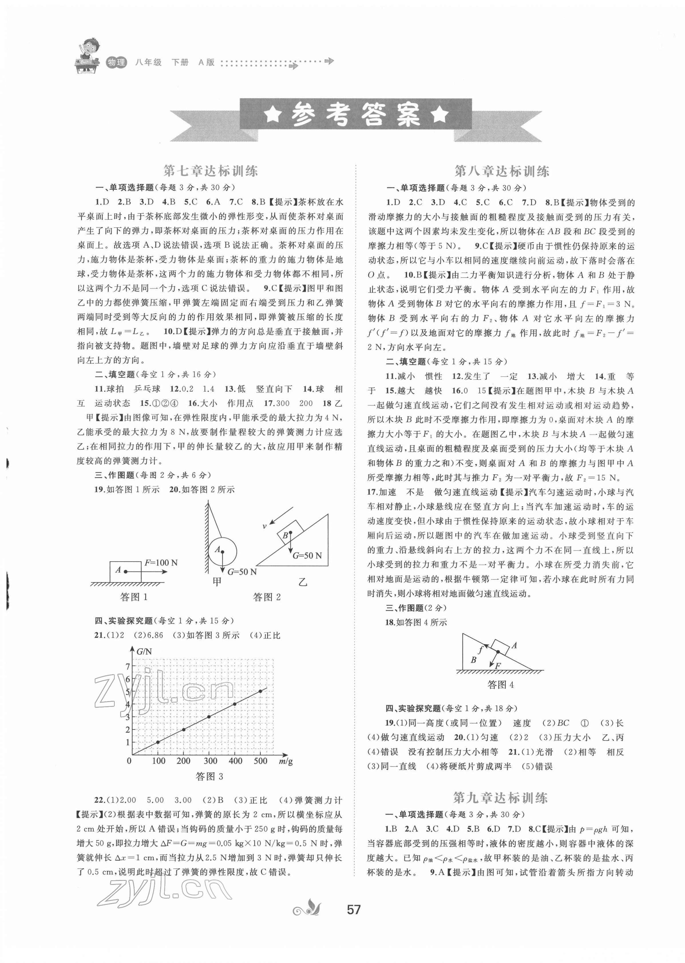 2022年新課程學(xué)習(xí)與測評單元雙測八年級物理下冊人教版A版 第1頁