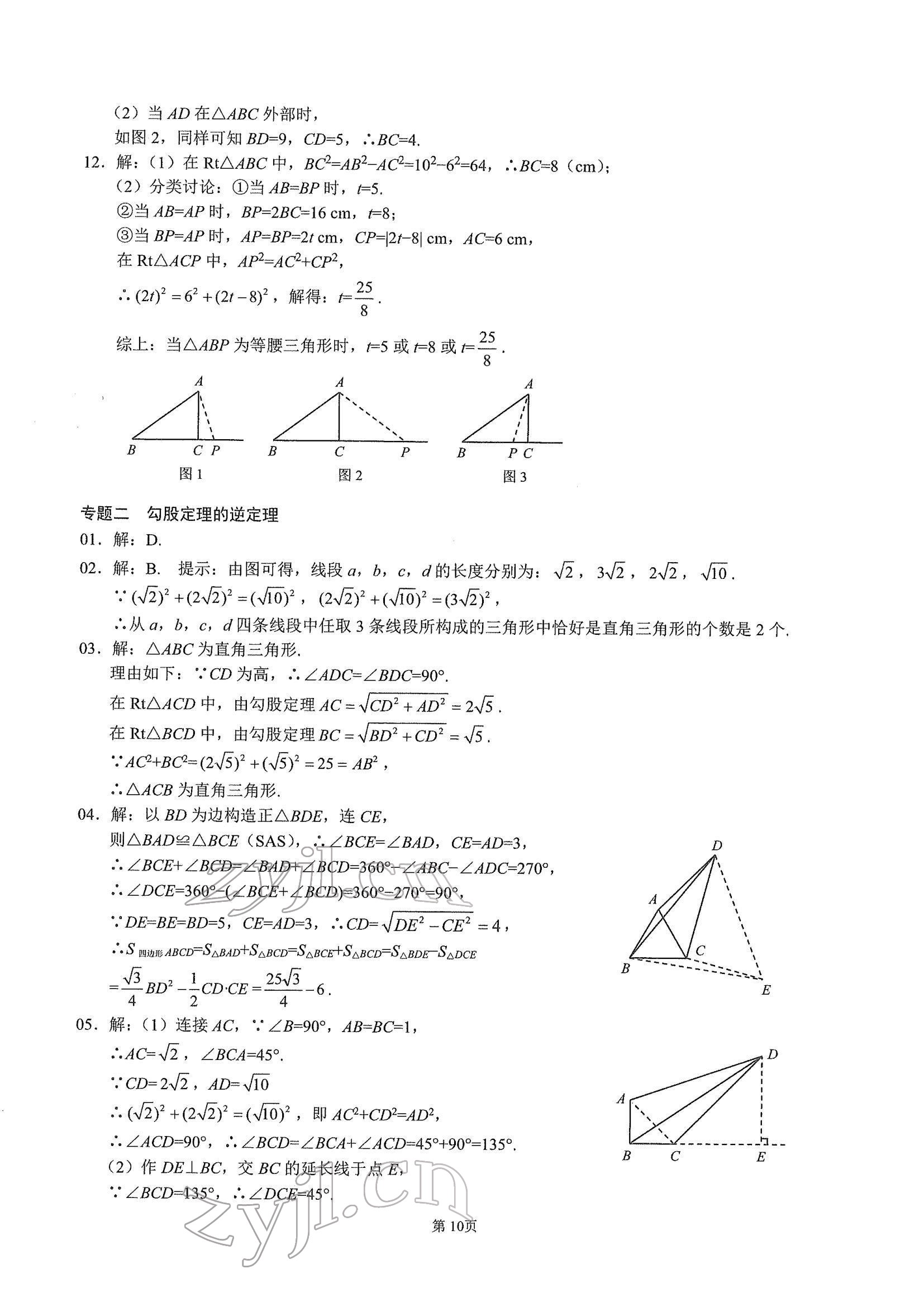 2022年名校学典核心考点武汉出版社八年级数学下册人教版 参考答案第10页