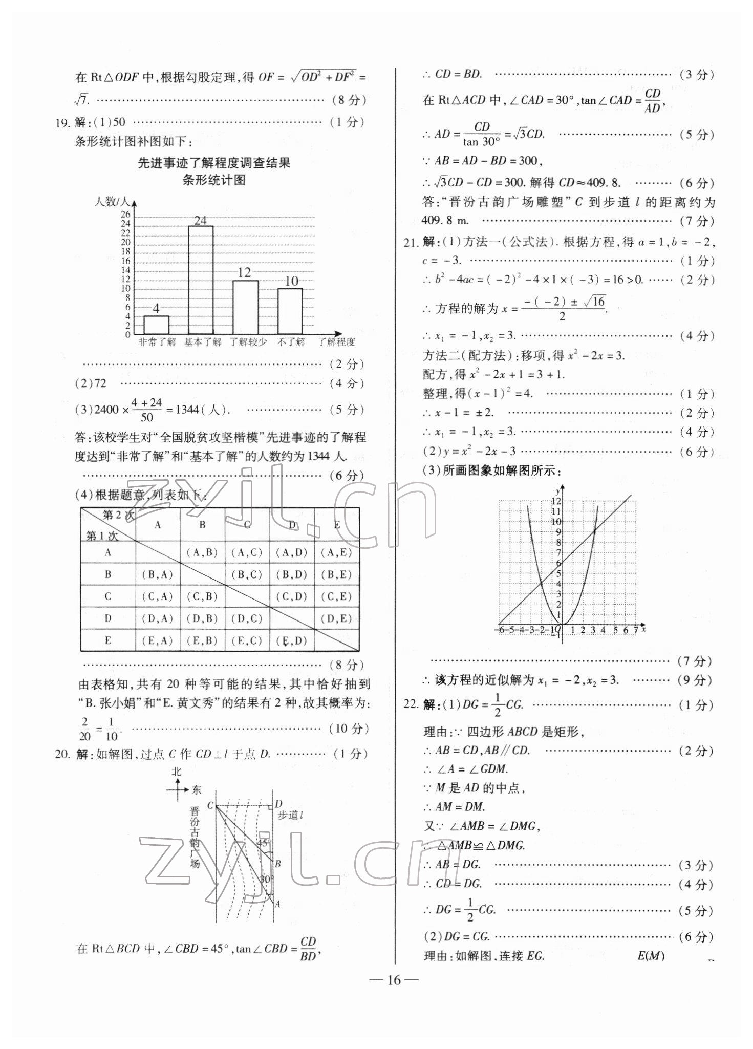 2022年山西中考試題精選及詳解數(shù)學(xué) 第16頁