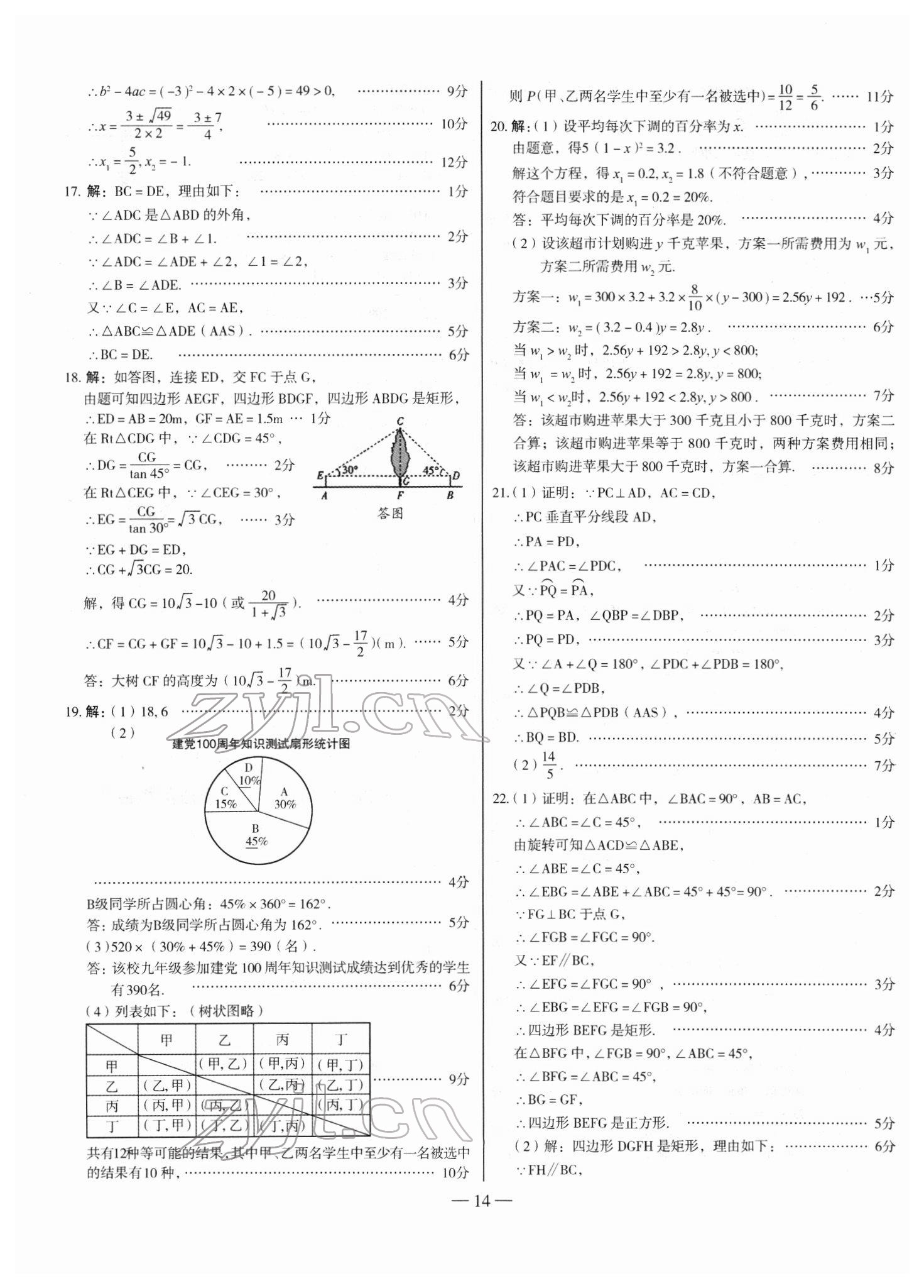 2022年山西中考試題精選及詳解數(shù)學(xué) 第14頁