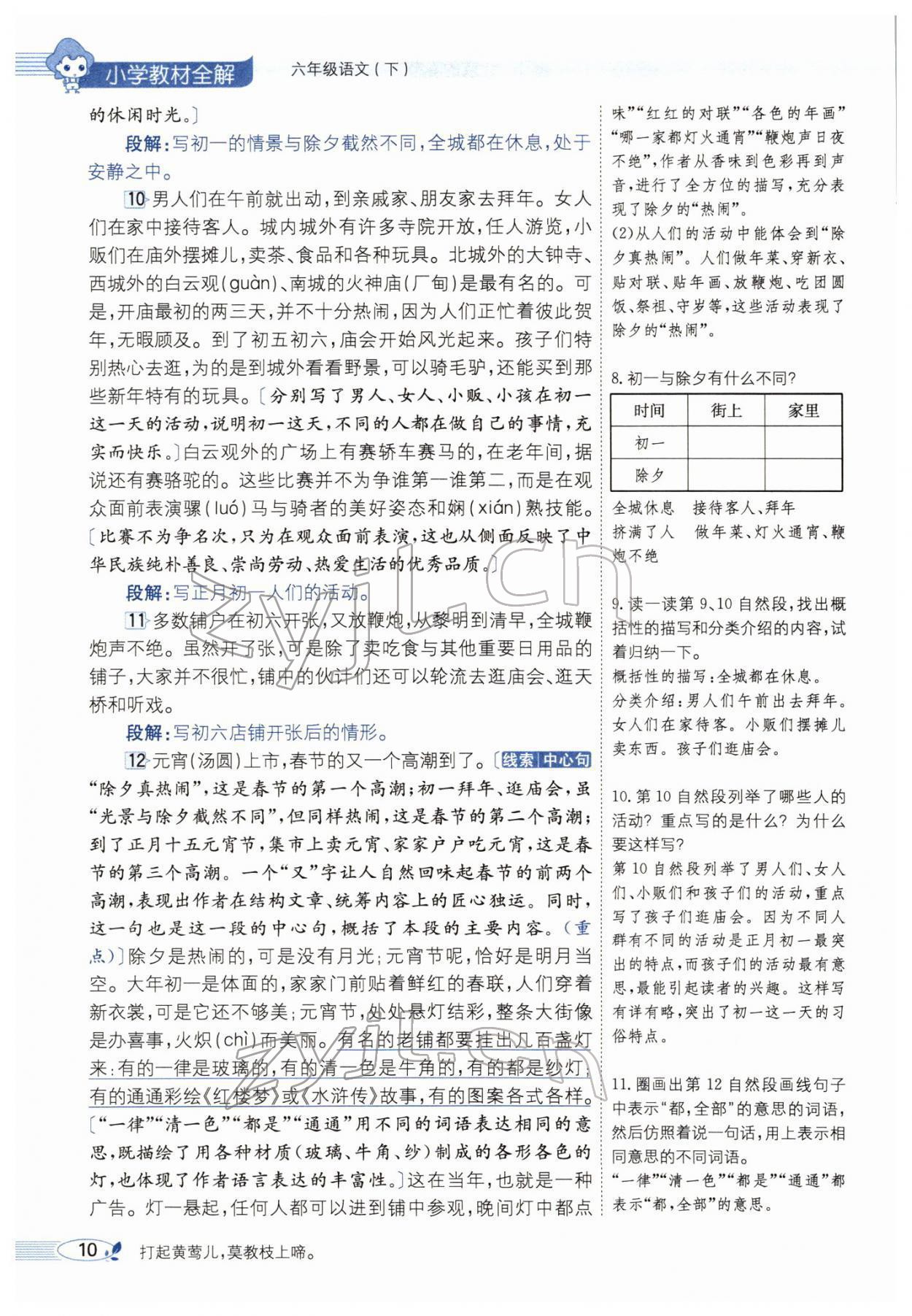 2022年教材全解六年級(jí)語文下冊(cè)人教版廣東專版 參考答案第18頁