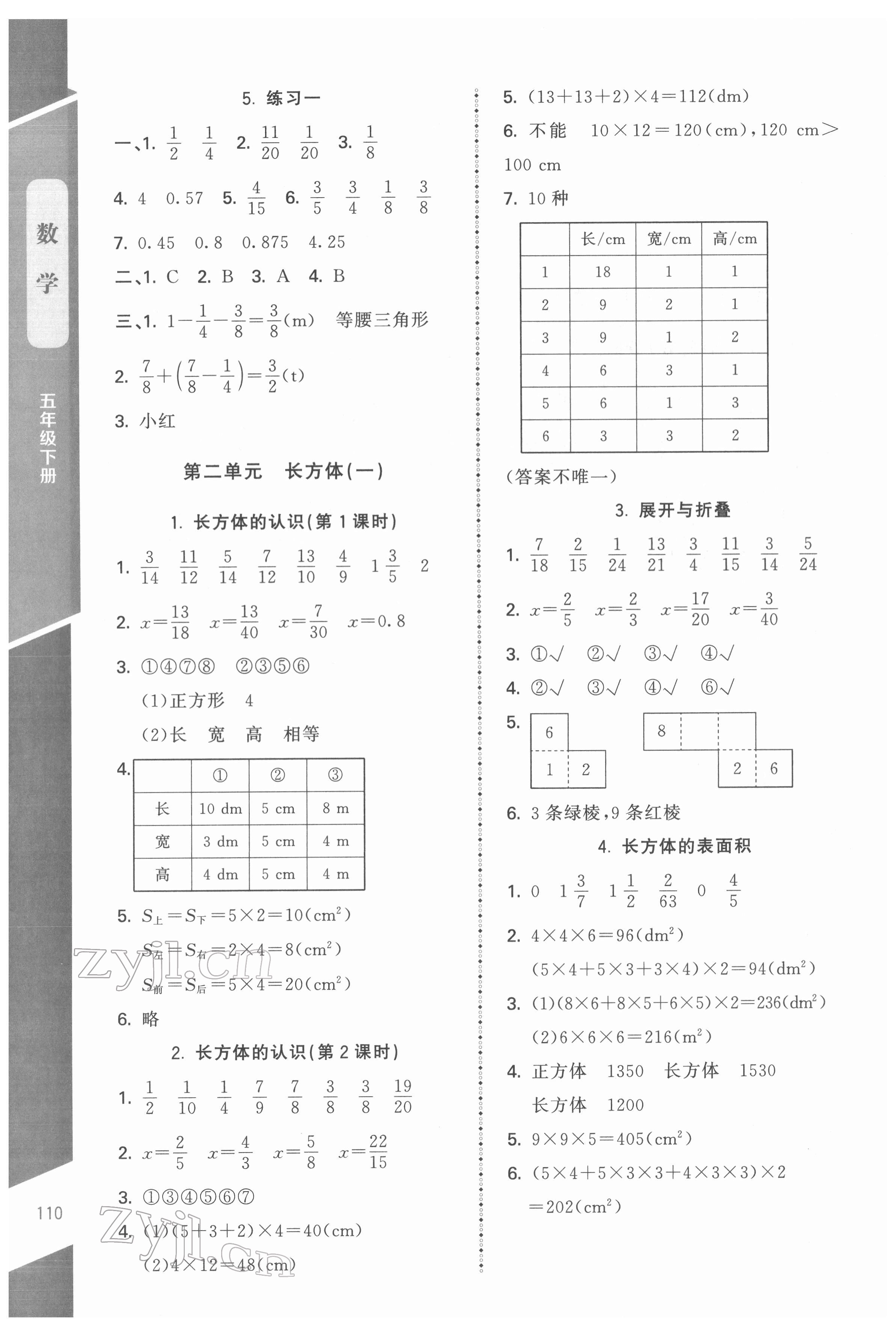 2022年課內(nèi)課外直通車五年級數(shù)學下冊北師大版江西專版 第2頁