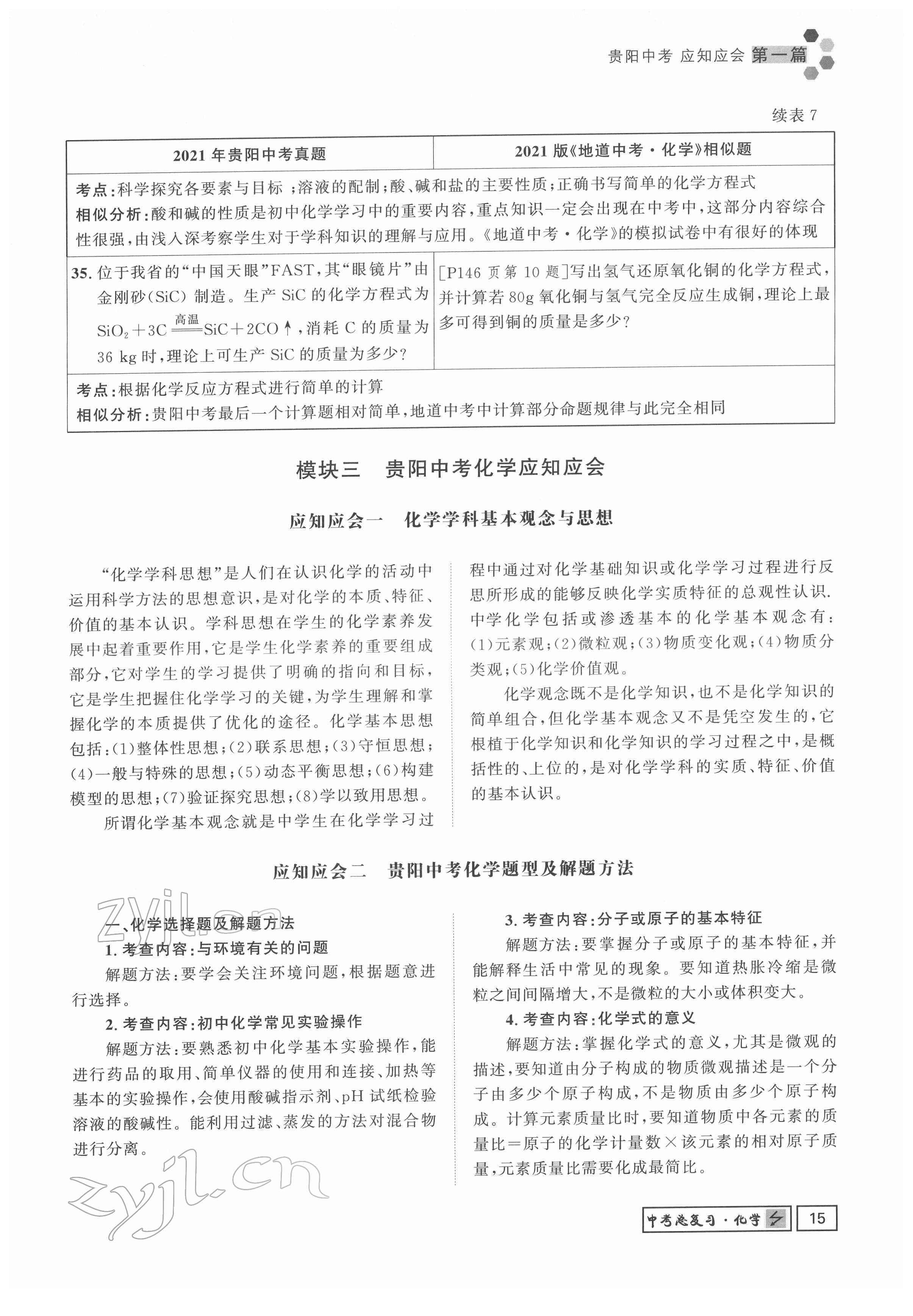 2022年地道中考貴陽(yáng)中考總復(fù)習(xí)化學(xué) 參考答案第15頁(yè)