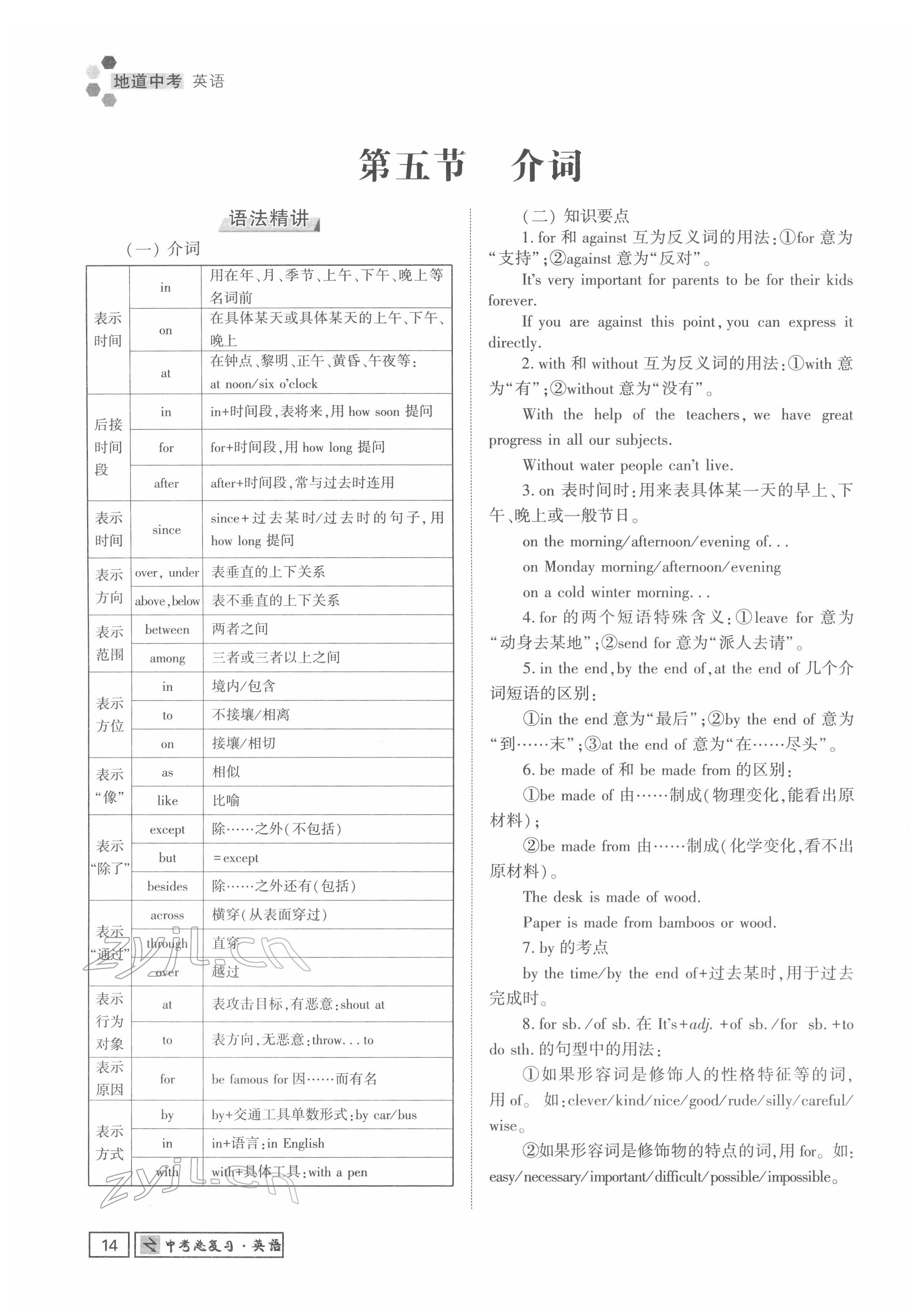 2022年地道中考貴陽(yáng)中考總復(fù)習(xí)英語(yǔ) 參考答案第14頁(yè)