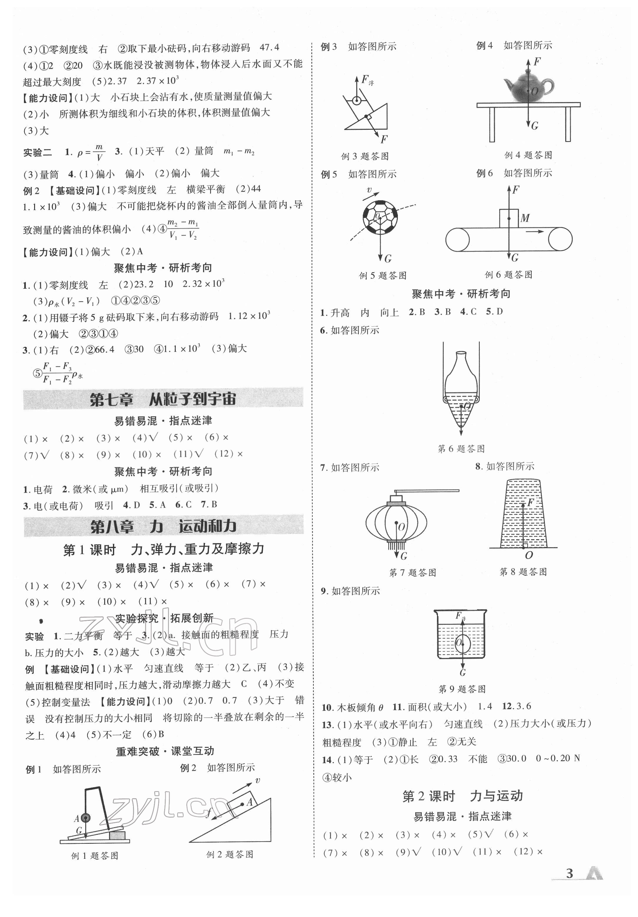 2022年卓文书业加速度物理人教版陕西专版 参考答案第3页