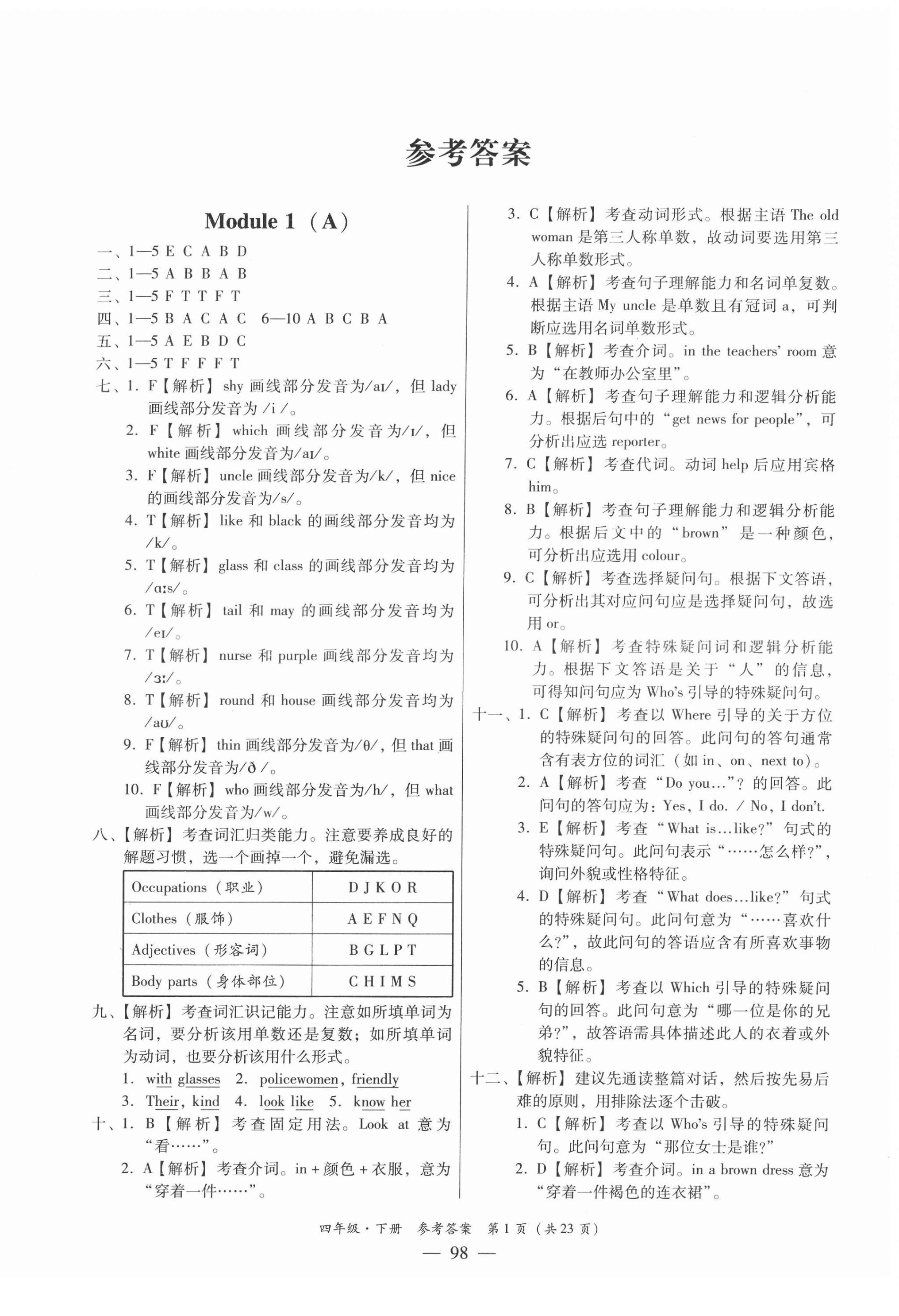 2022年小学英语测试AB卷四年级英语下册教科版广州专版 第1页