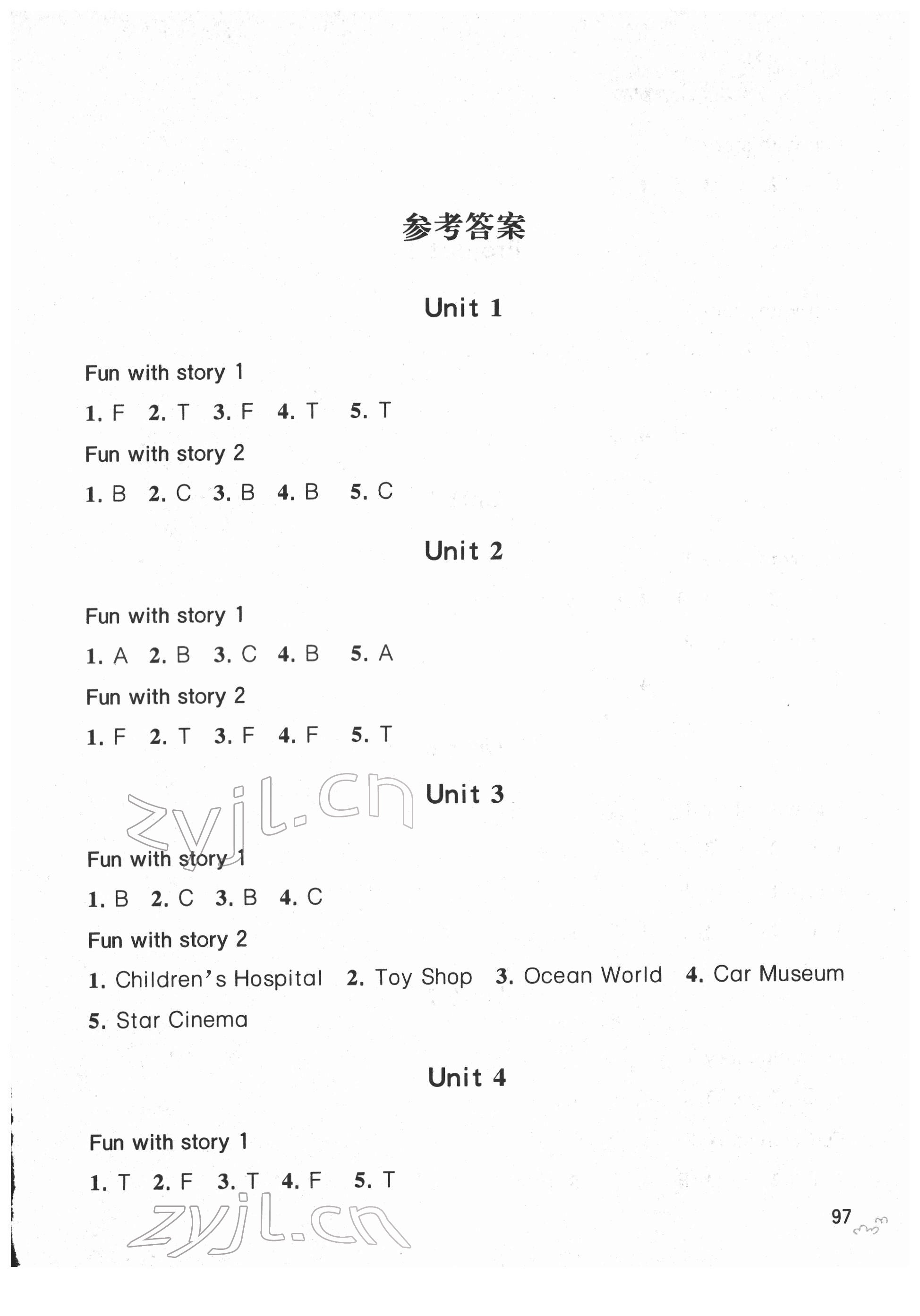 2022年小學(xué)英語閱讀新視野五年級(jí)下冊(cè)譯林版 參考答案第1頁