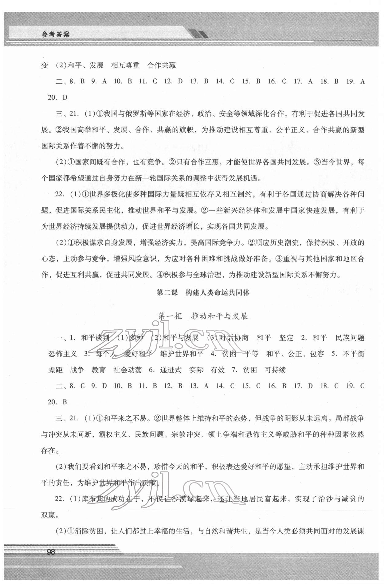 2022年新课程学习辅导九年级道德与法治下册人教版 第2页