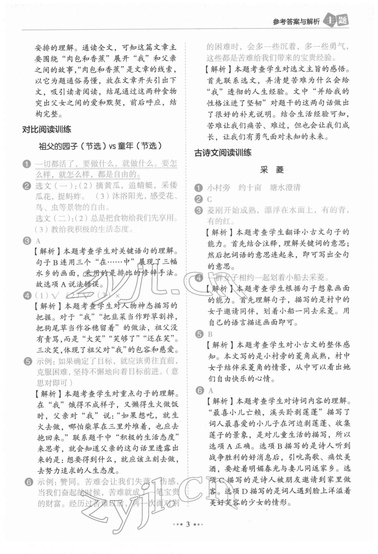 2022年主題閱讀訓(xùn)練100分五年級(jí)語(yǔ)文人教版 第3頁(yè)