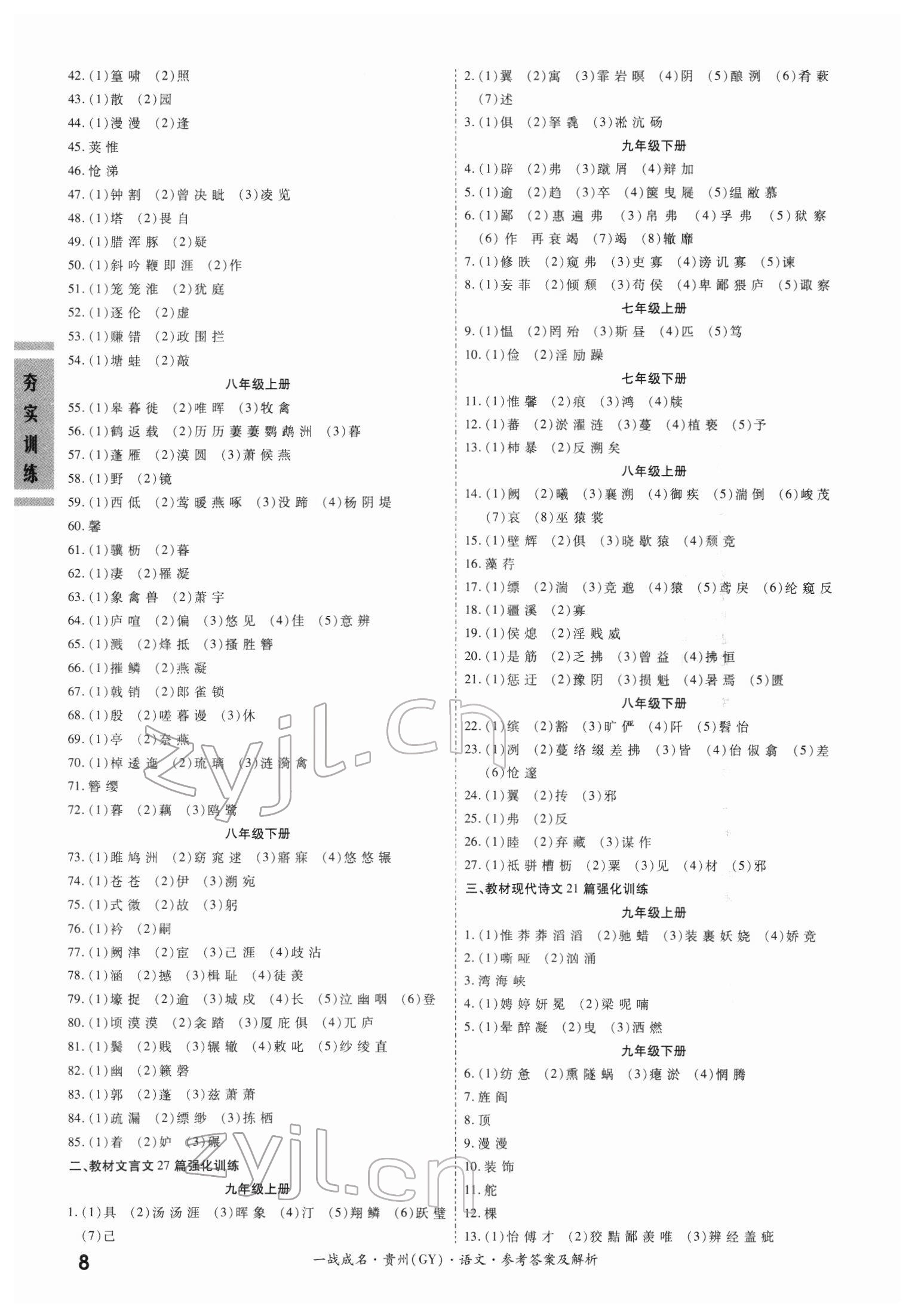 2022年一戰成名考前新方案語文貴陽專版 第8頁