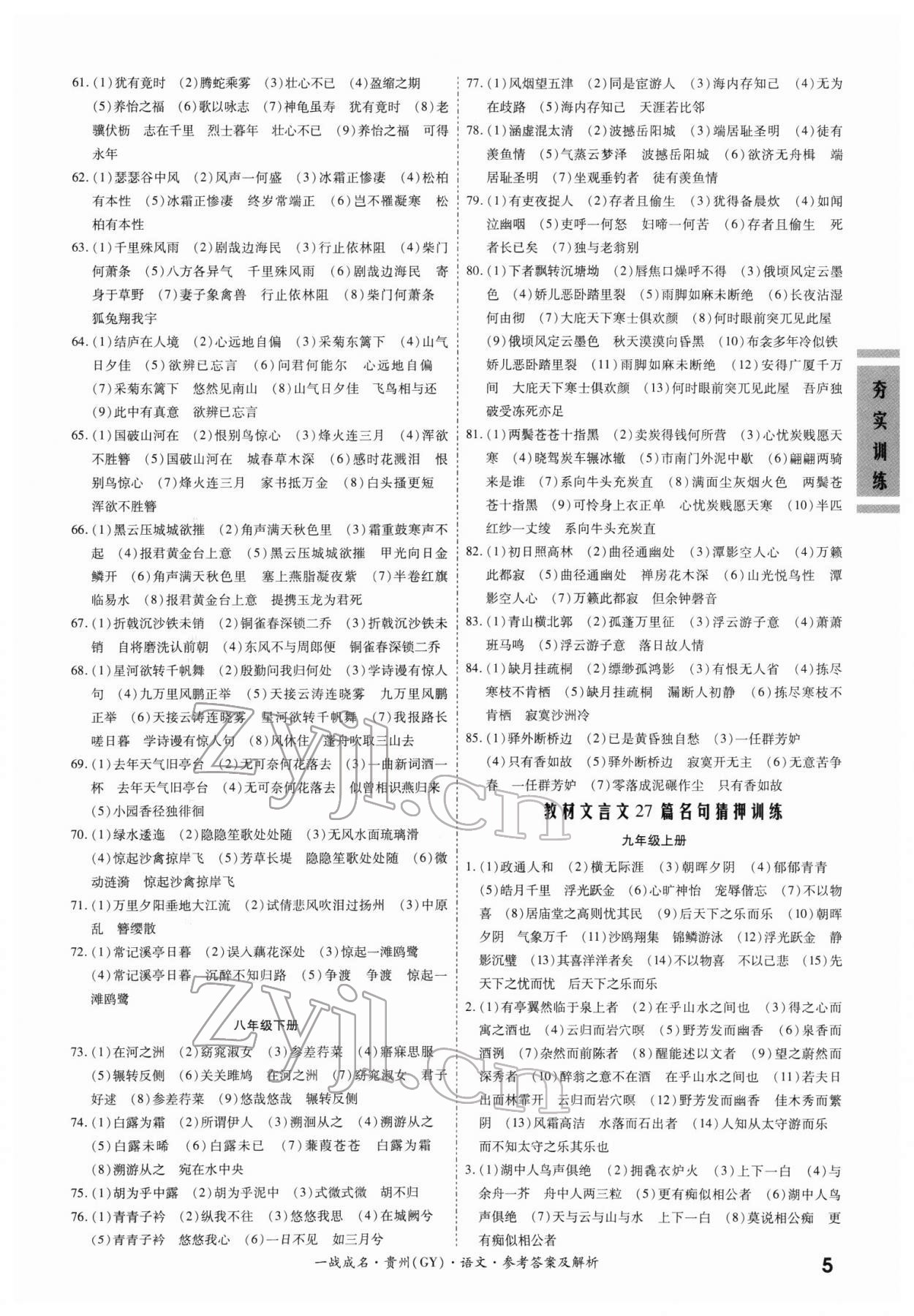 2022年一戰成名考前新方案語文貴陽專版 第5頁